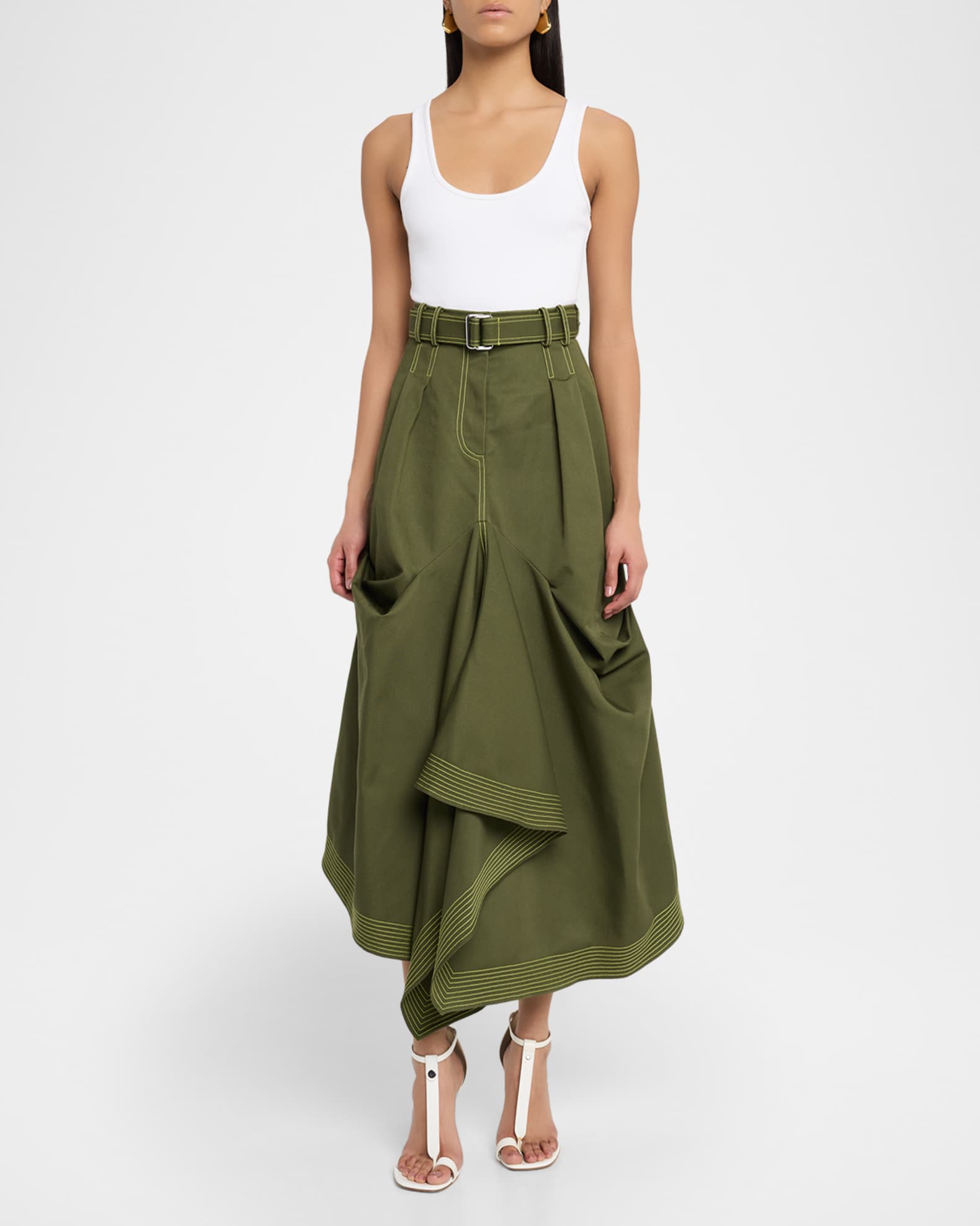 Ruched Maxi Trumpet Skirt