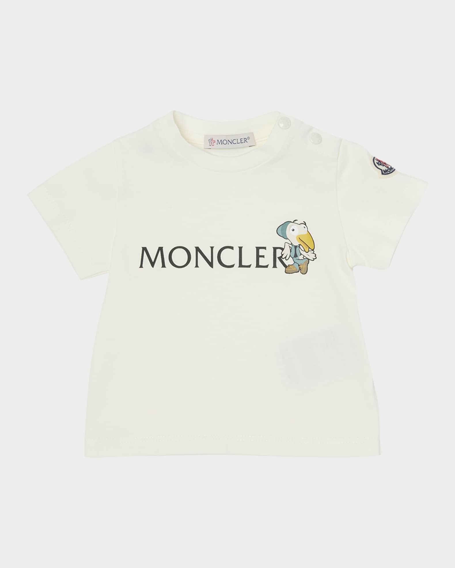 トップス MONCLER KIDS T-SHIRT Moncler Boy's MonDuck Logo-Print Short-Sleeve T-Shirt, Size 3M-3