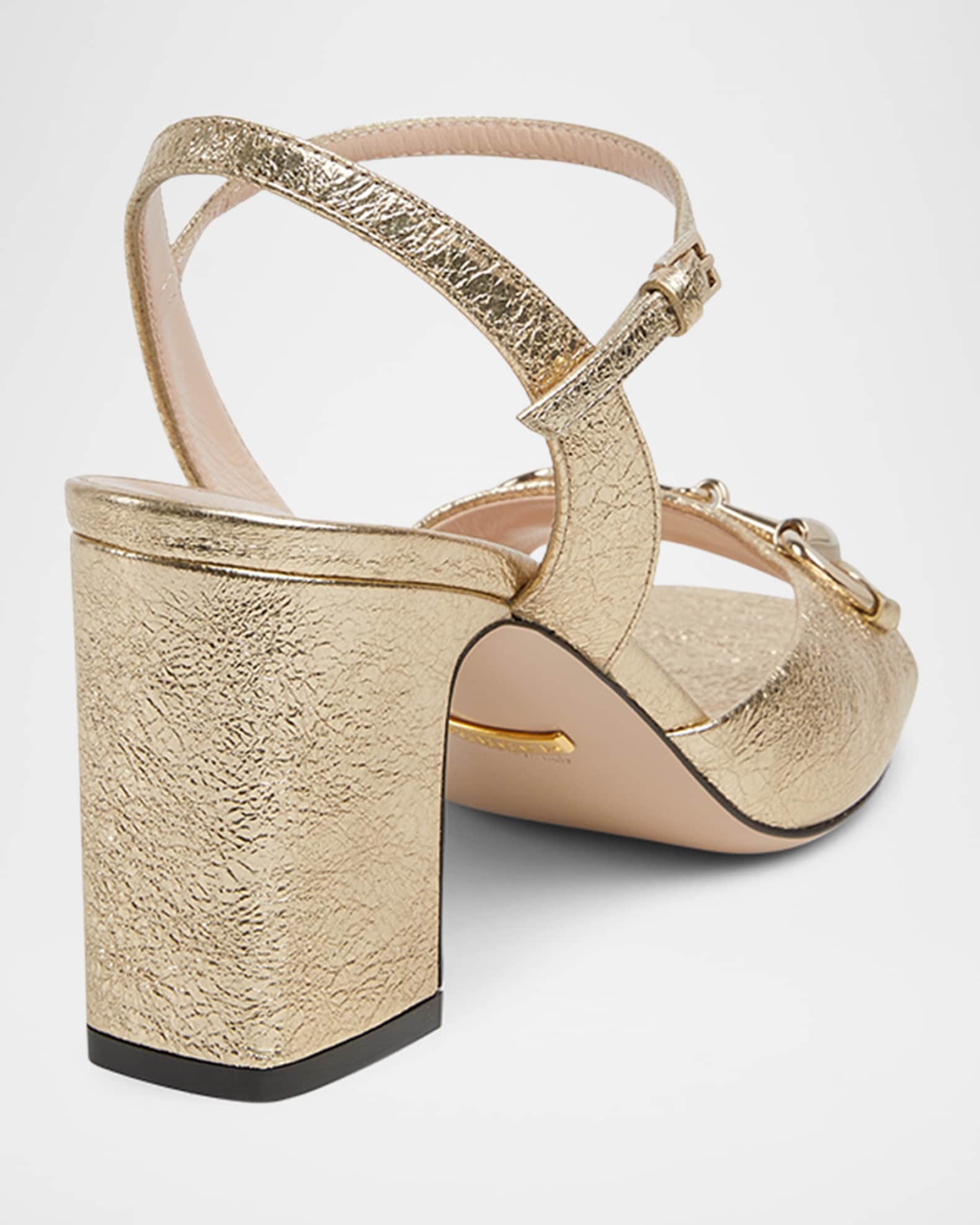 GUCCI ゴールド ミュール 35C Gucci Lady Horsebit Metallic Leather Sandals | Saks Fifth Avenue