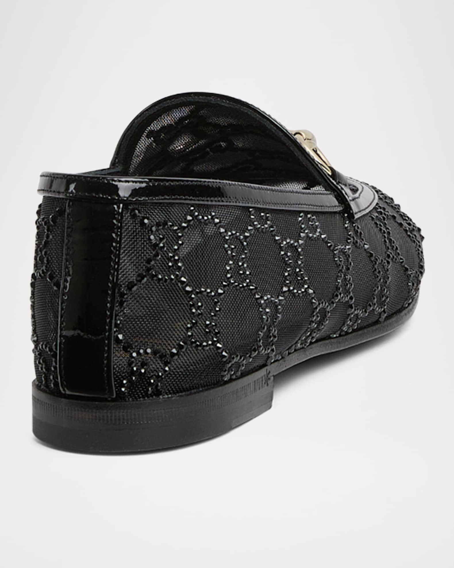 Gucci Mesh GG Crystal New Jordaan Loafers | Neiman Marcus