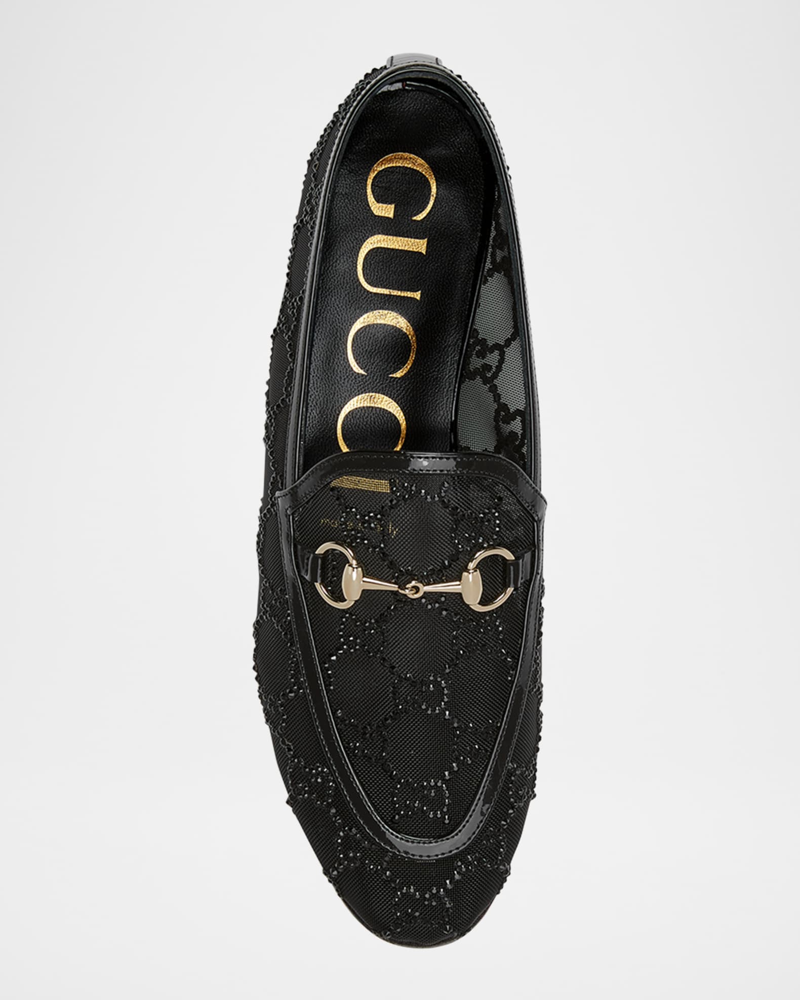 Gucci Mesh GG Crystal New Jordaan Loafers | Neiman Marcus
