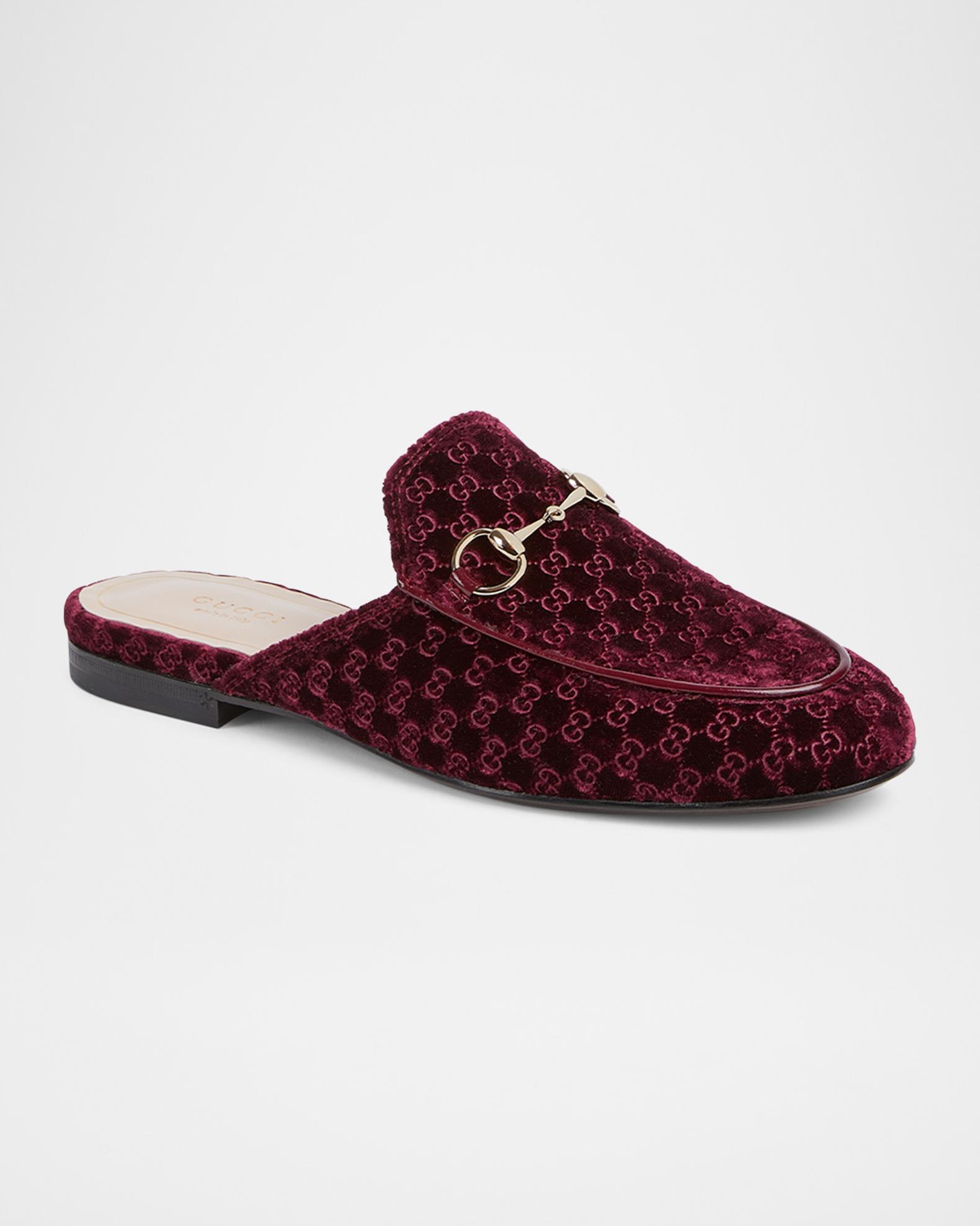 Gucci Nady Mini GG Velvet Princetown Mules | Neiman Marcus display picture 2