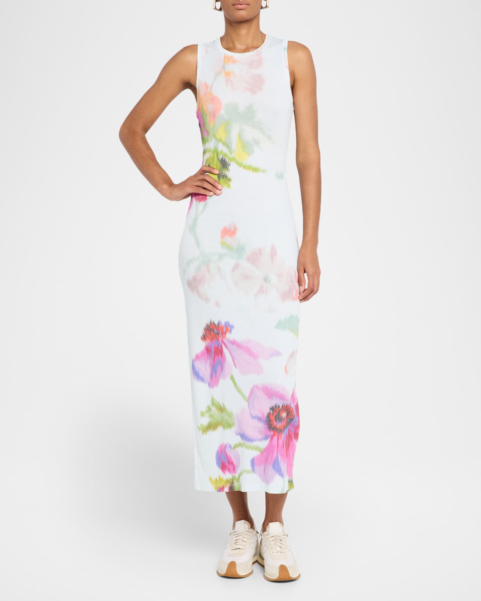ワンピース Loewe Floral Print Ribbed Jersey Dress Floral print ribbed jersey dress LOEWE – RBoutique