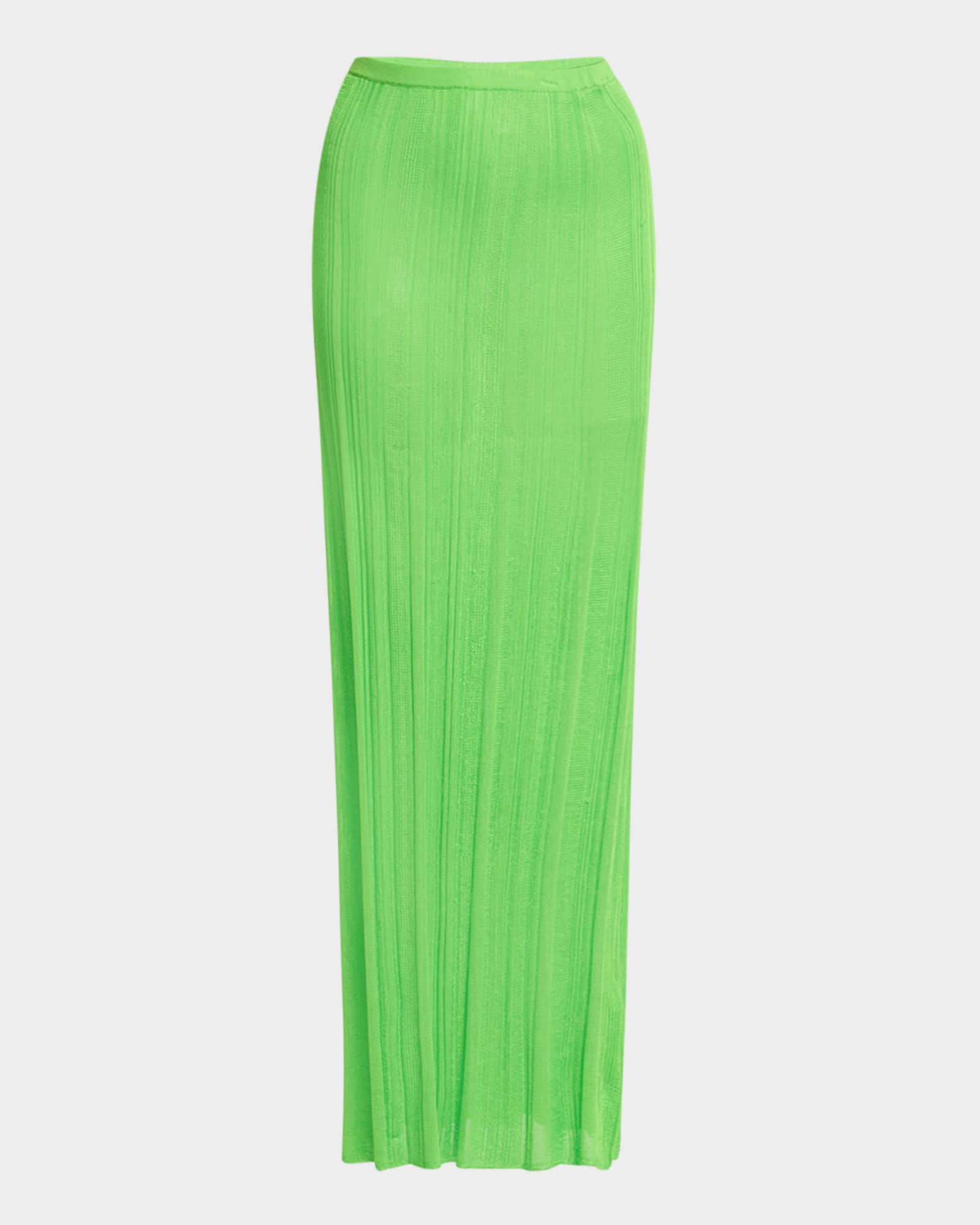 Daniella Plisse Silk Knit Maxi Skirt 0