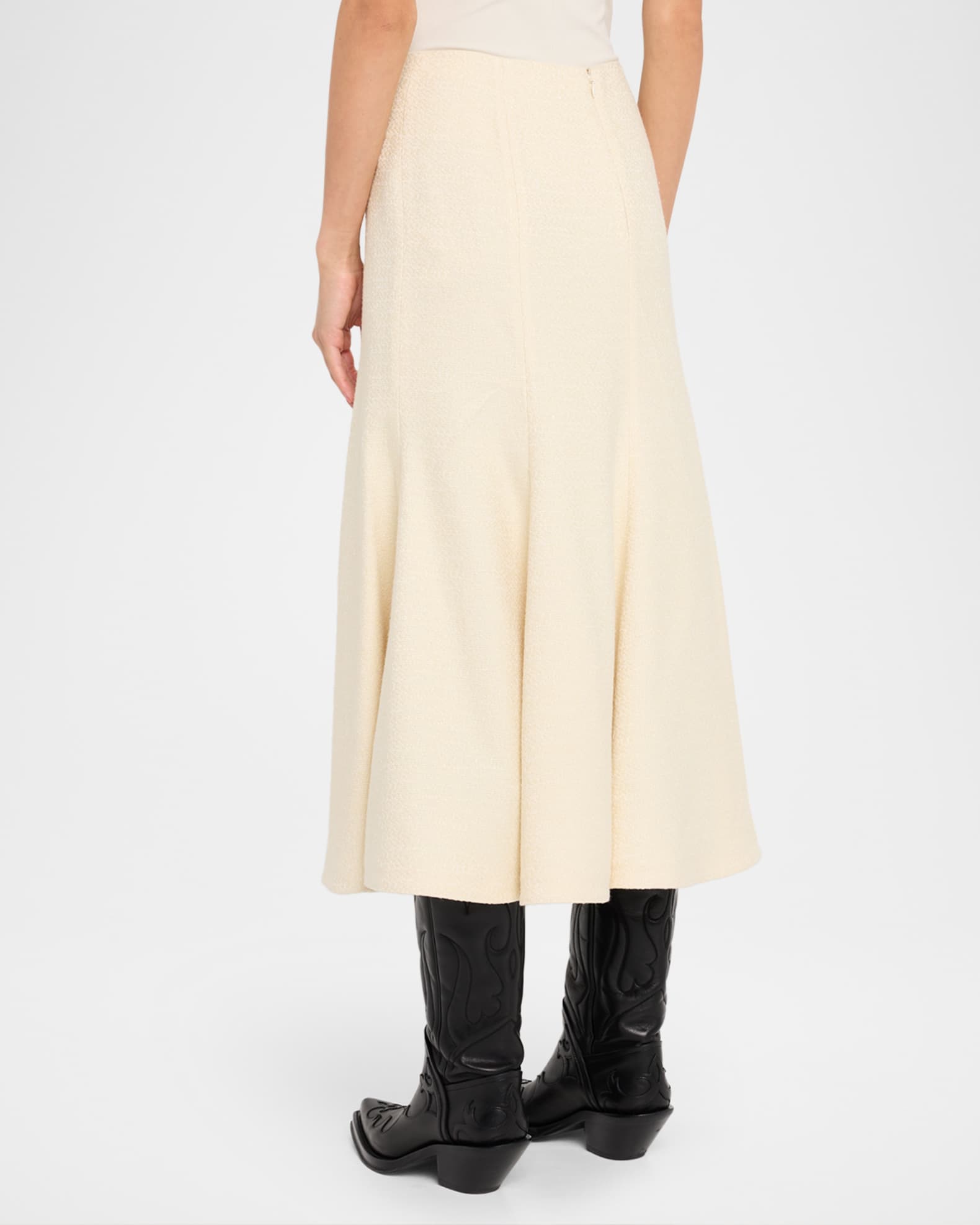 Gabriela Hearst Selma Paneled Flare Midi Skirt | Neiman Marcus