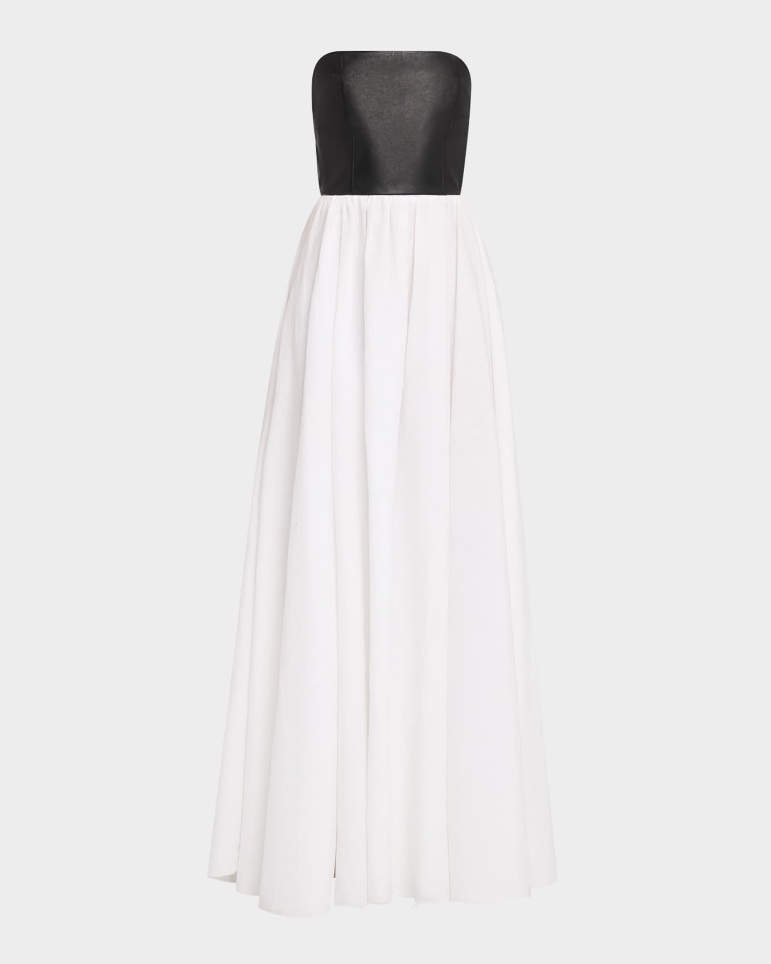 Lehti Mixed-Media Strapless Maxi Dress 0