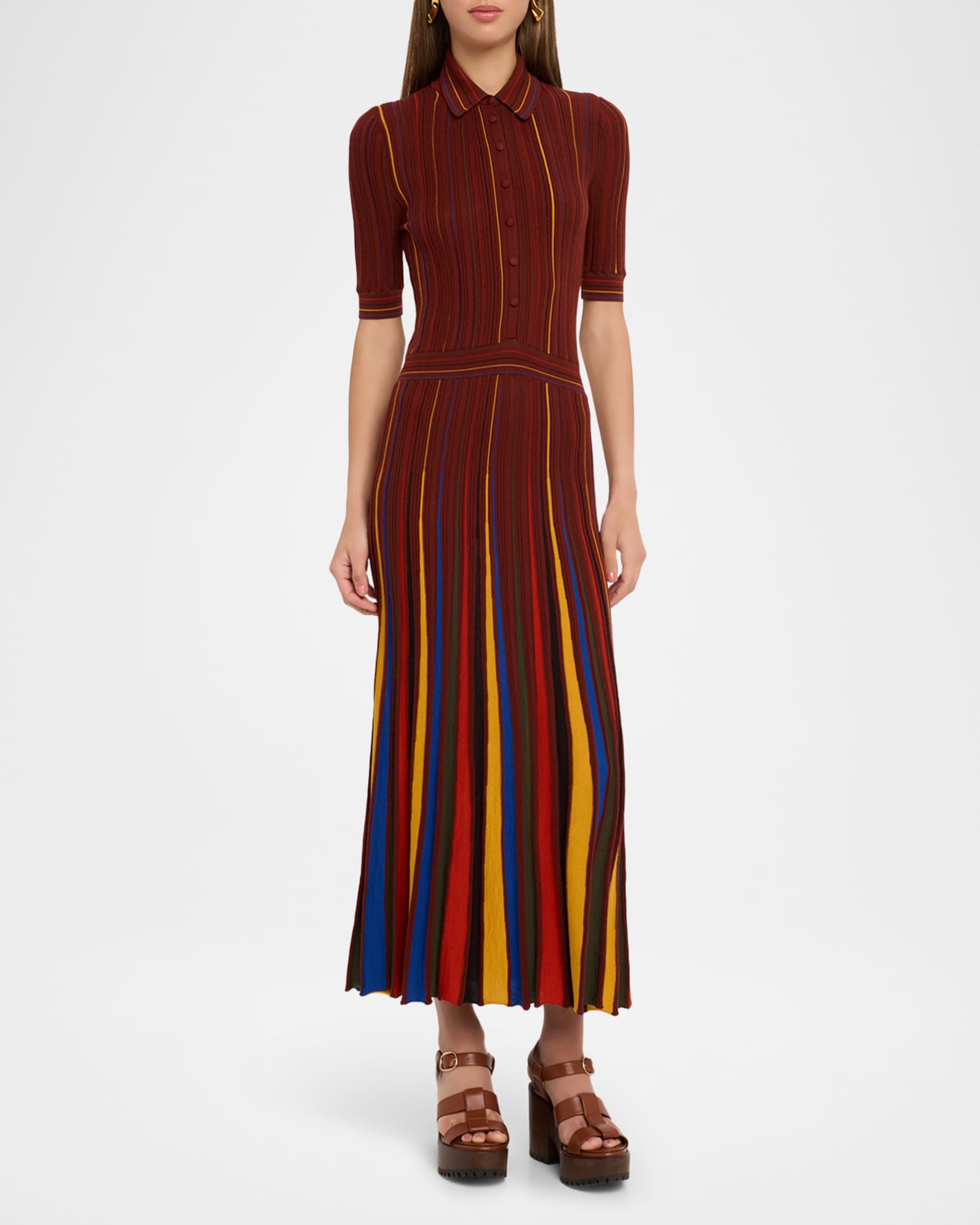Calypso Pinstripe Merino Dress 1
