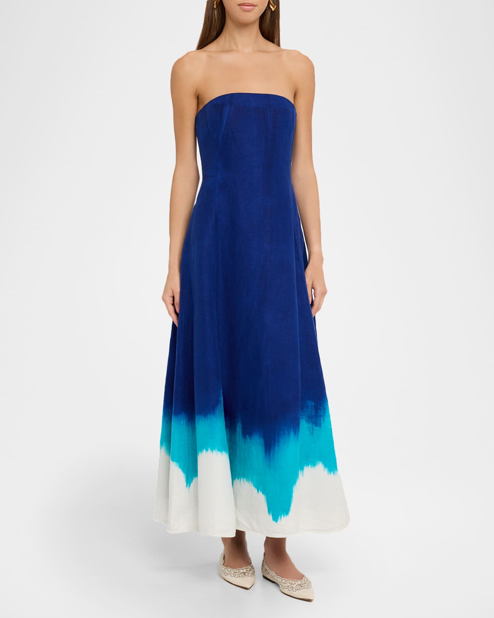 Alessia Strapless Tie-Dye Dress 1