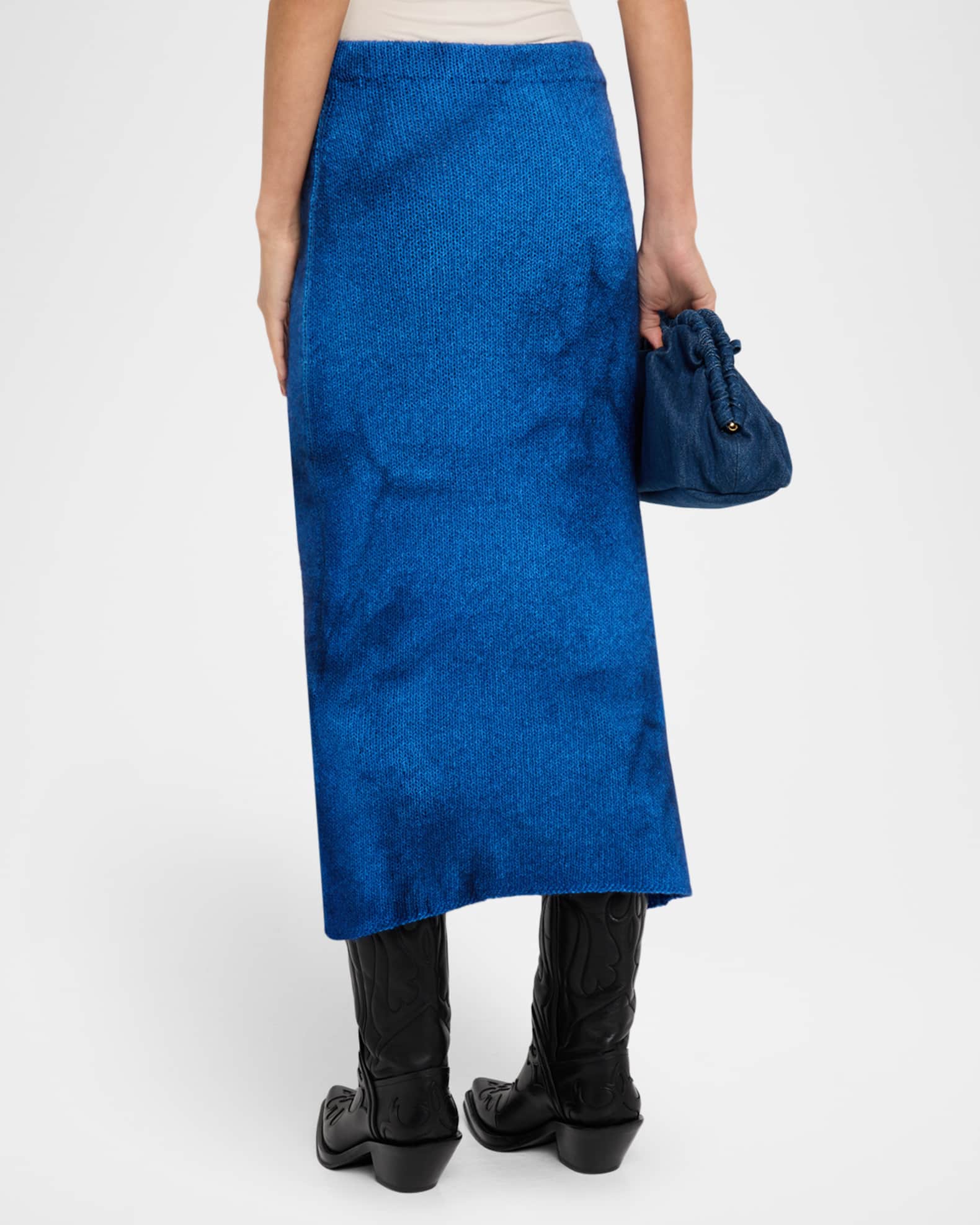 Gabriela Hearst Dorcas Tie-Dye Cashmere Knit Midi Skirt | Neiman