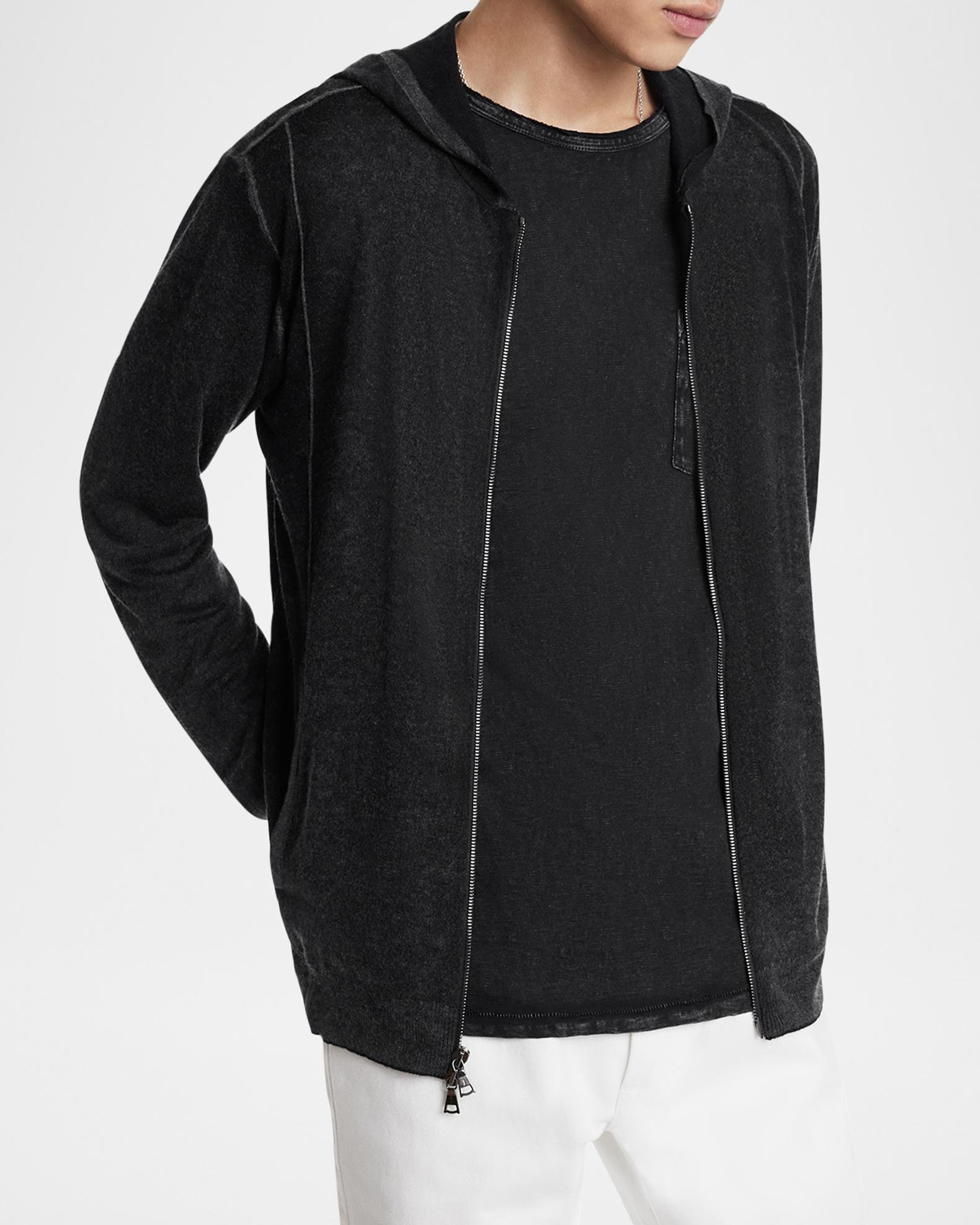 John Varvatos Men's Sutter Silk and Cashmere Full-Zip Hoodie | Neiman ...