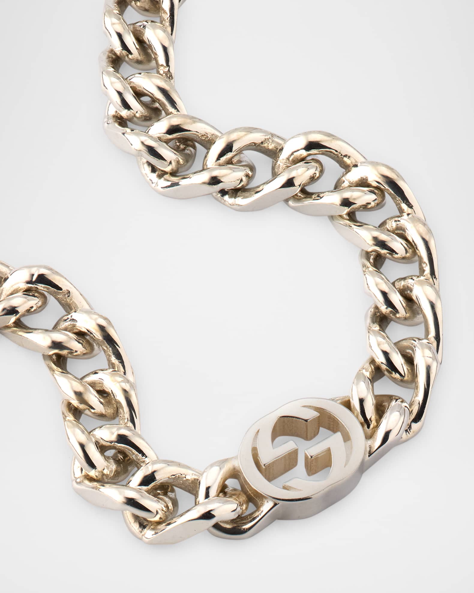 Gucci Men's Sterling Silver Gucci Interlocking Chain Necklace