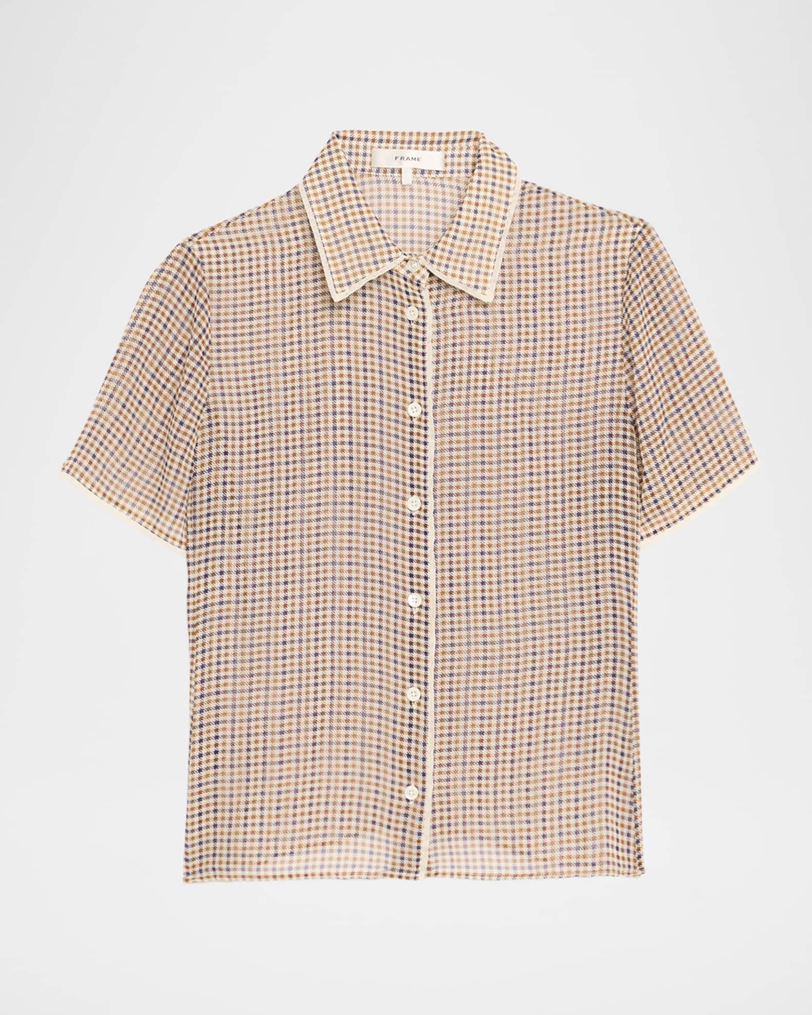 The Houndstooth Silk Blouse 0