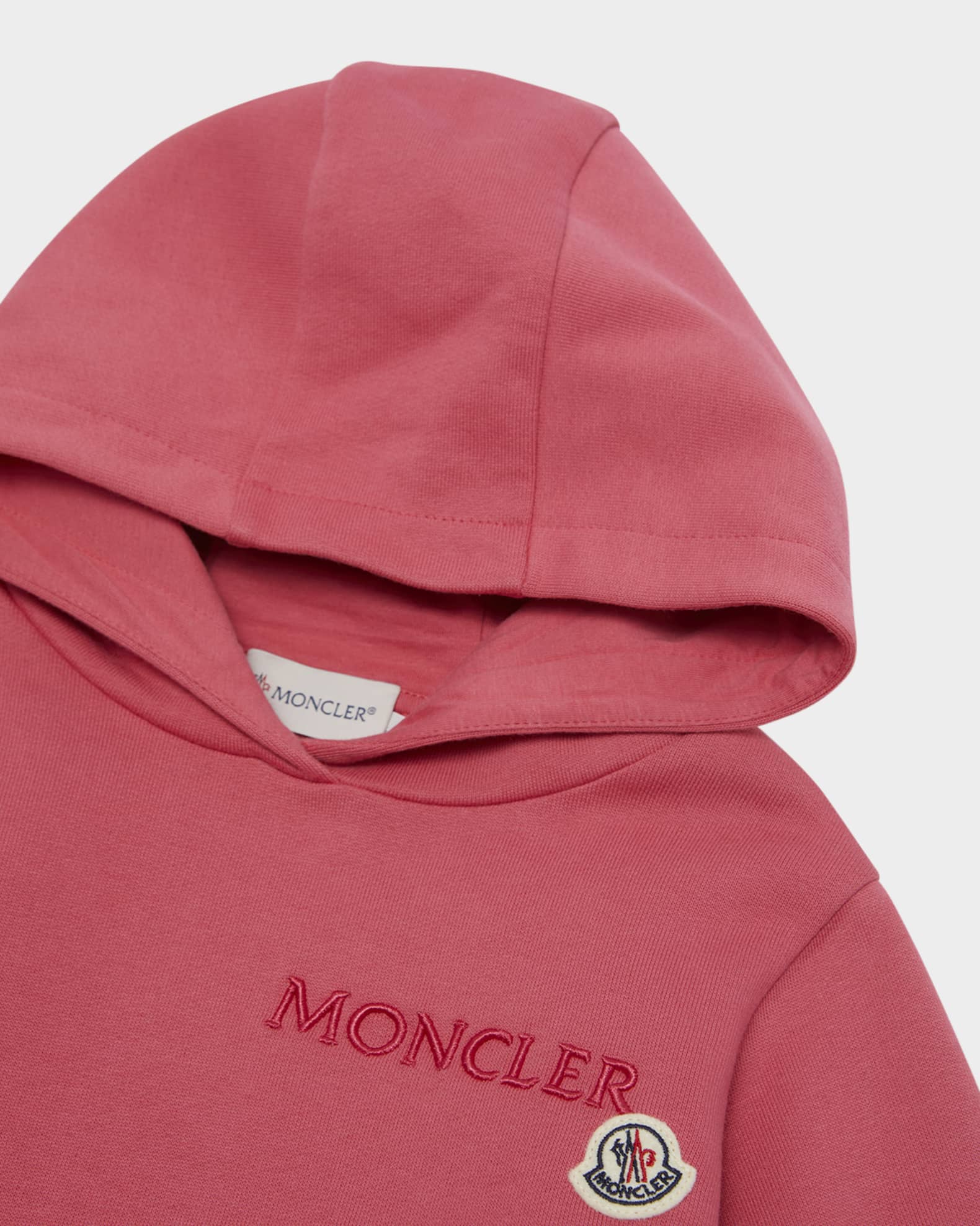Moncler Girl's Embroidered Logo Applique Hoodie, Size 8-10