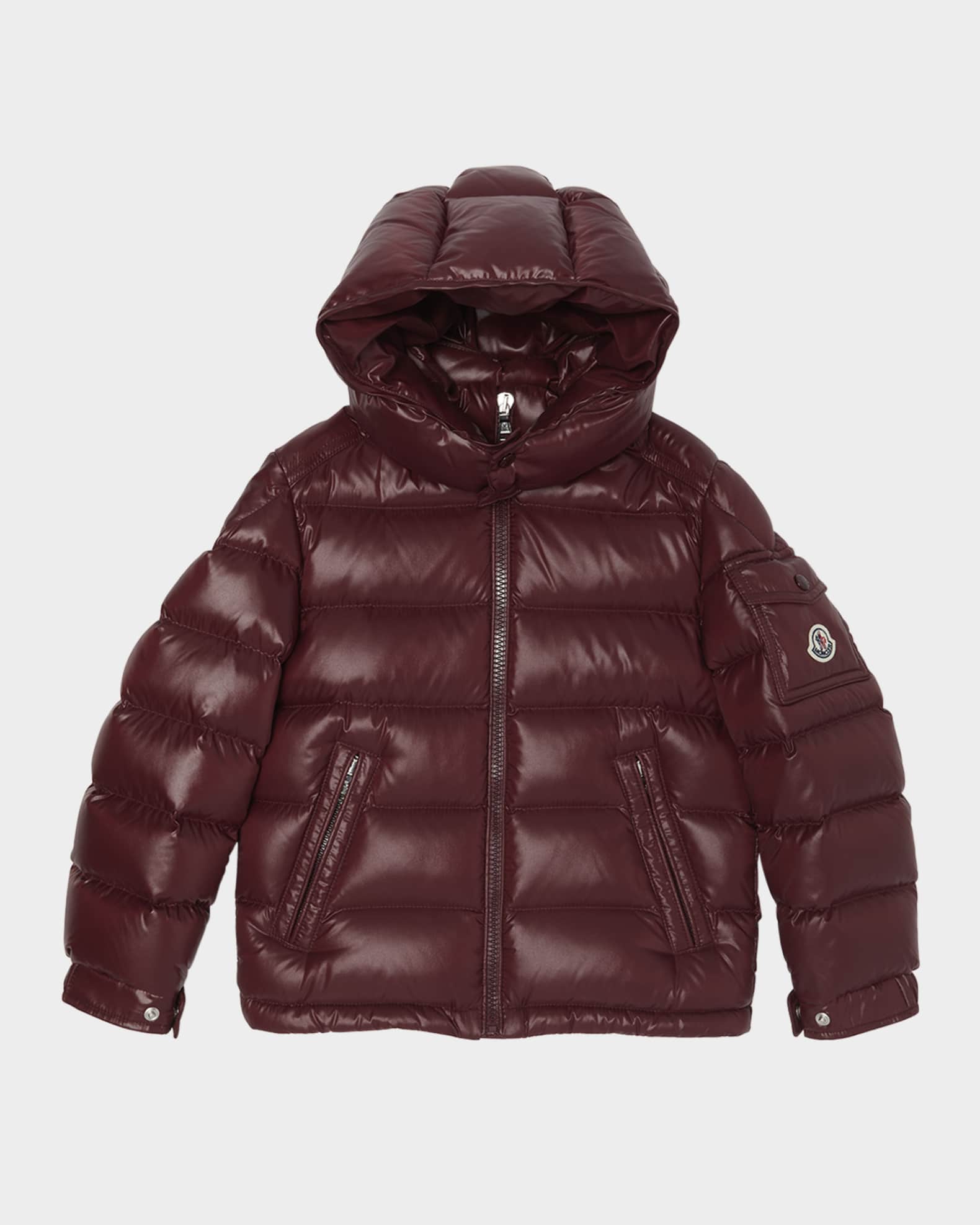 Moncler Boy's Maya Hooded Short Down Jacket, Size 4-6 | Neiman Marcus