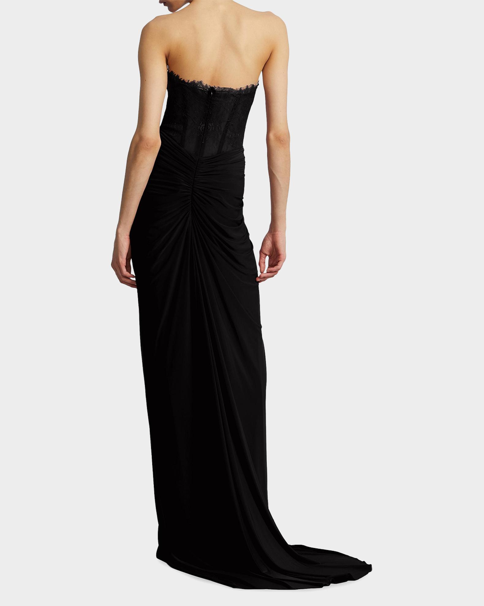 BCBGMAXAZRIA Strapless Lace & Jersey Gown | Neiman Marcus