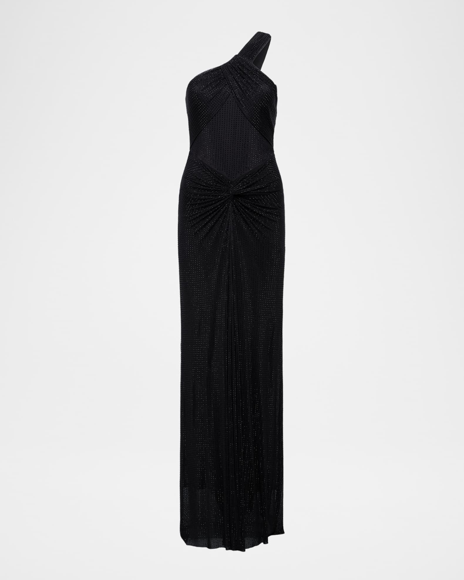 BCBGMAXAZRIA Twist Hot-Fix One-Shoulder Gown | Neiman Marcus