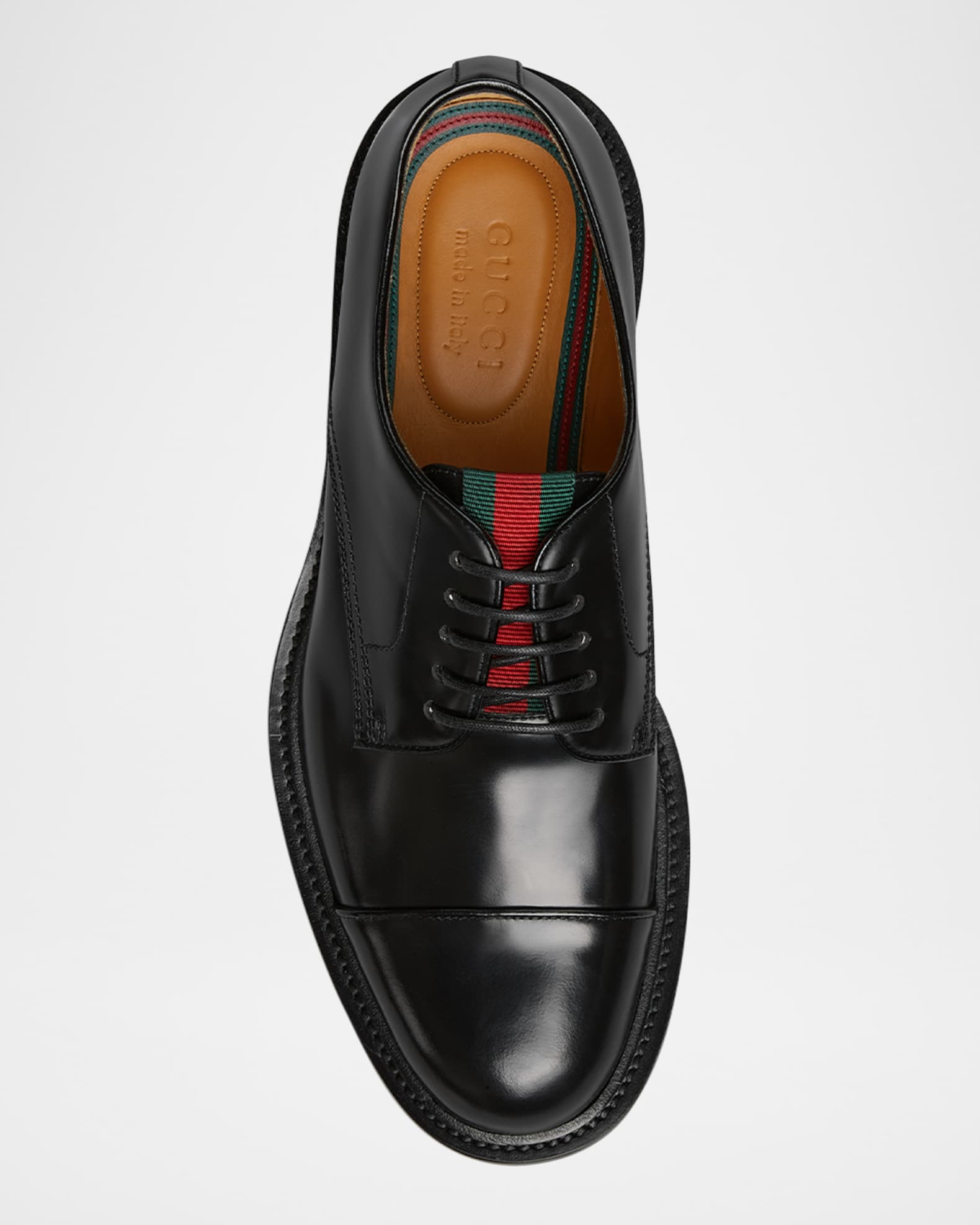 Gucci Men's William Leather Cap-Toe Derby Shoes | Neiman Marcus