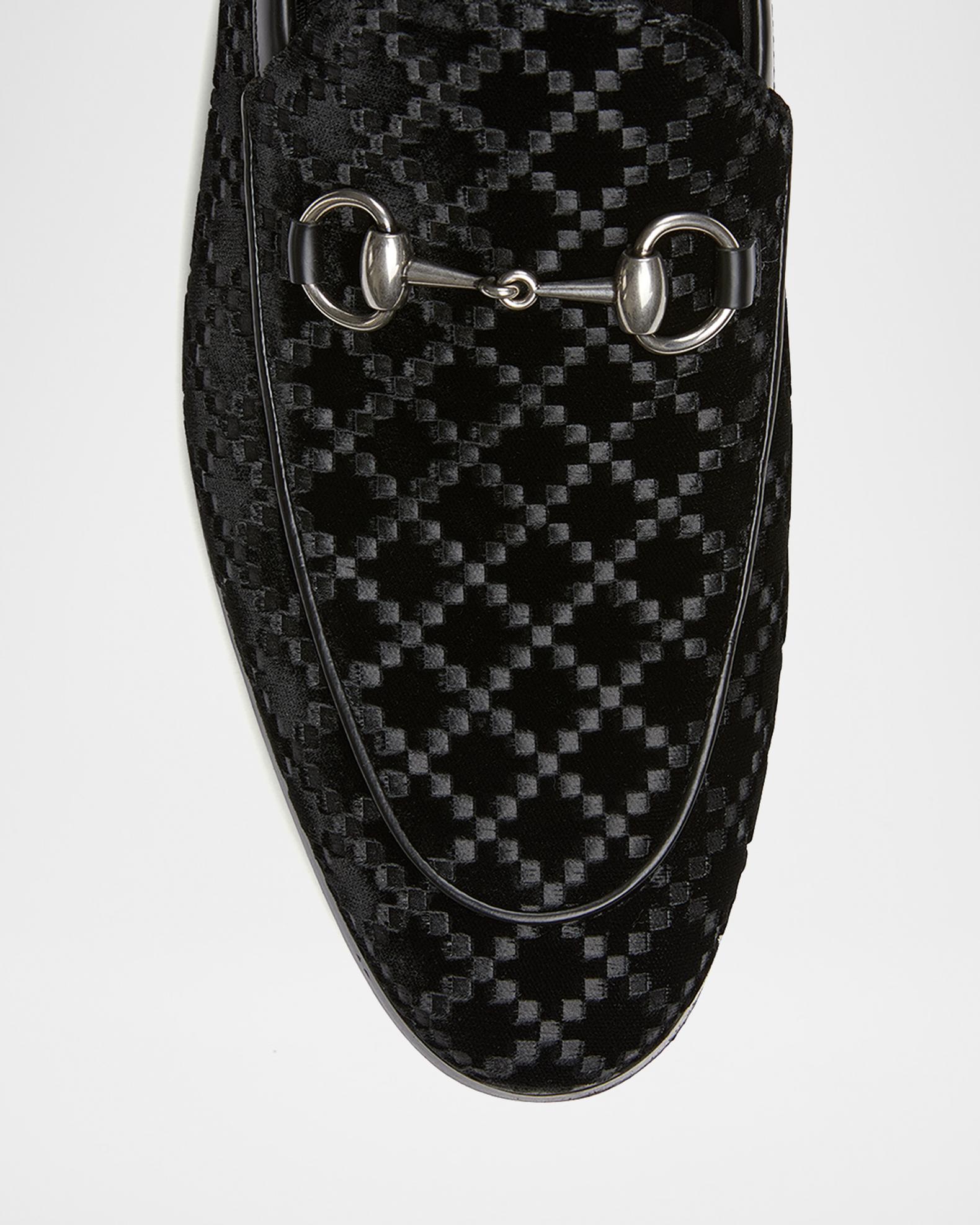 Gucci Men’s Black Leather Slip-On Loafers with Silver GG Accent Gucci Men main image 2