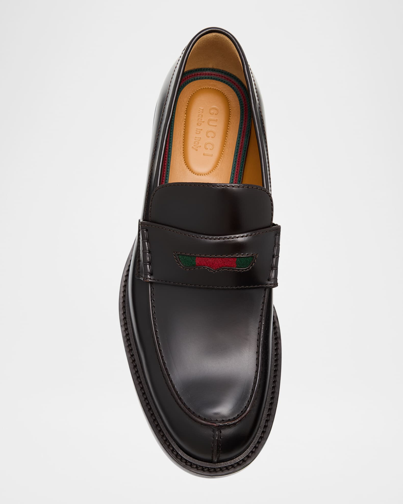 Gucci Men's William Leather Split-Toe Penny Loafers | Neiman