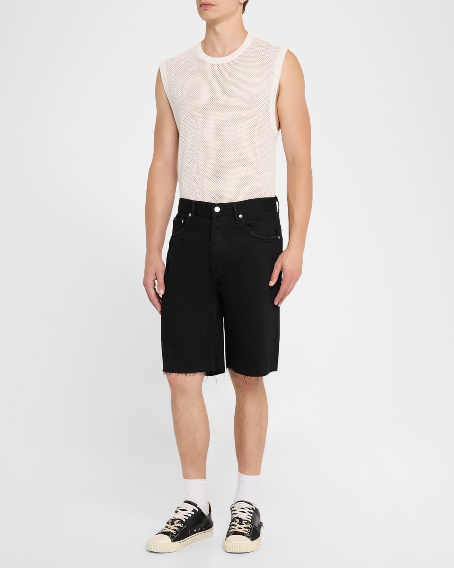 PURPLE Men's Midnight Black Denim Shorts | Neiman Marcus