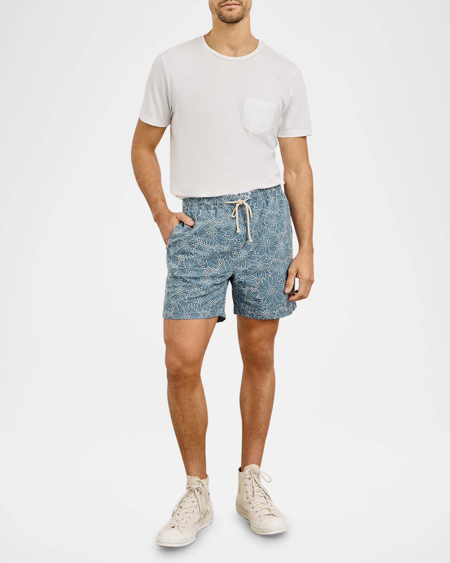 Men's Logan Floral Embroidered Pull-On Shorts 1