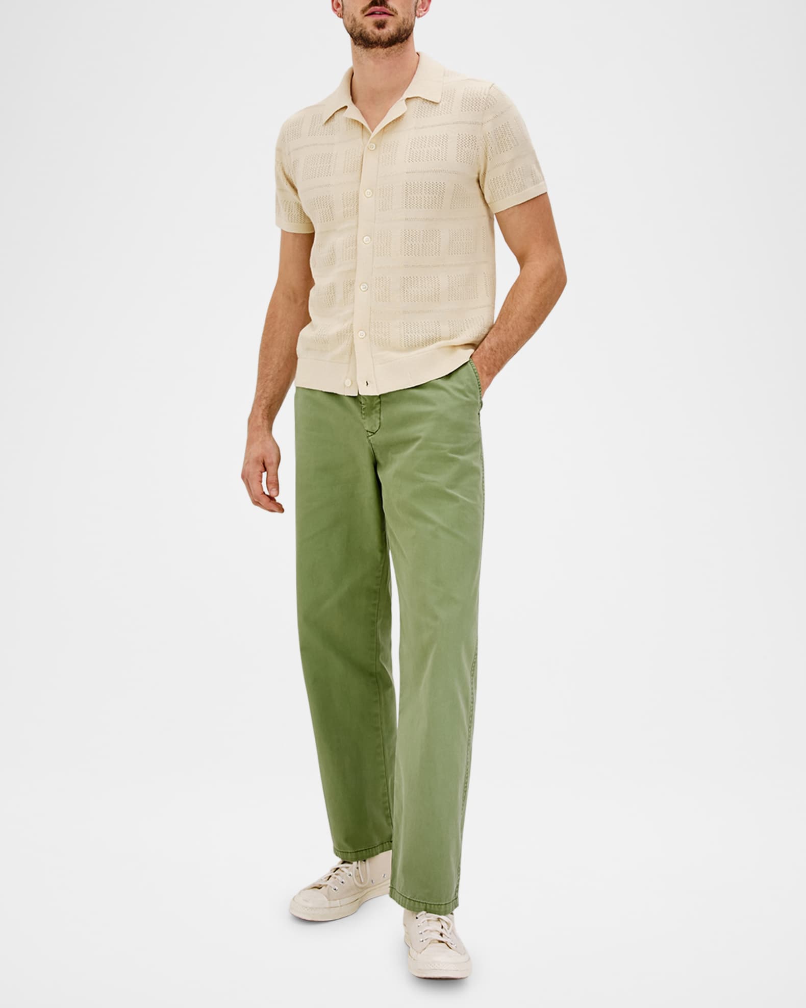 Men's Yates Geometric Knit Short-Sleeve Shirt