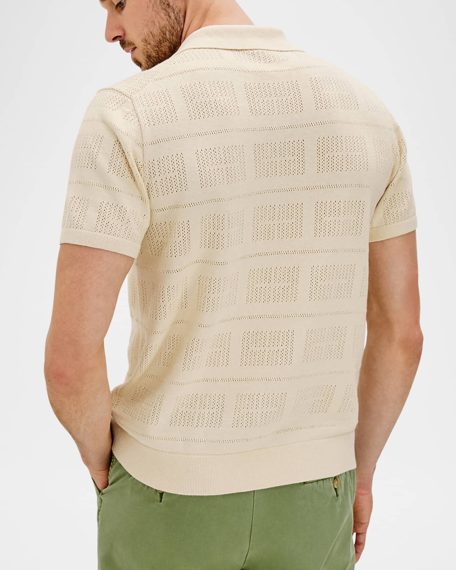 Men's Yates Geometric Knit Short-Sleeve Shirt