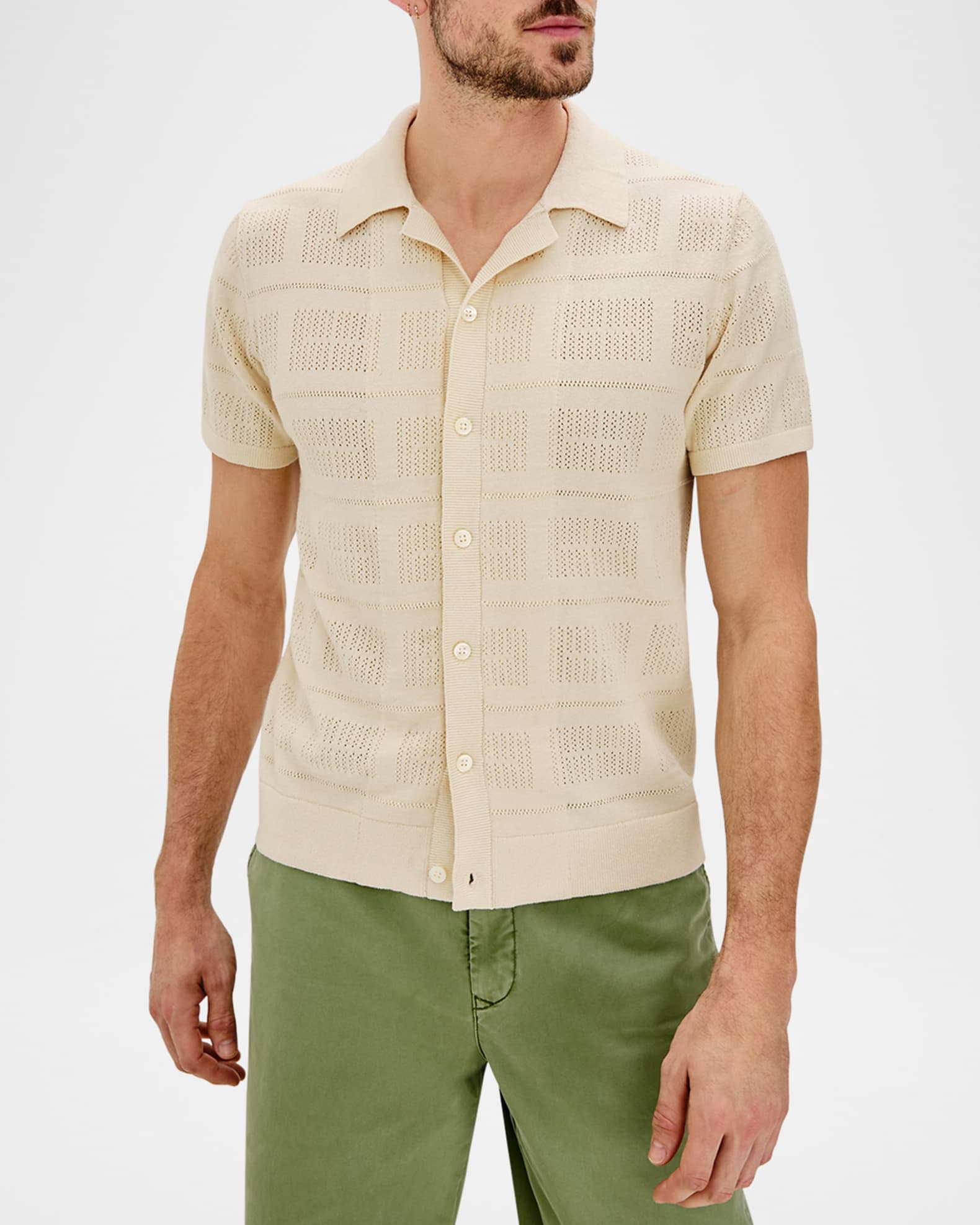 Men's Yates Geometric Knit Short-Sleeve Shirt