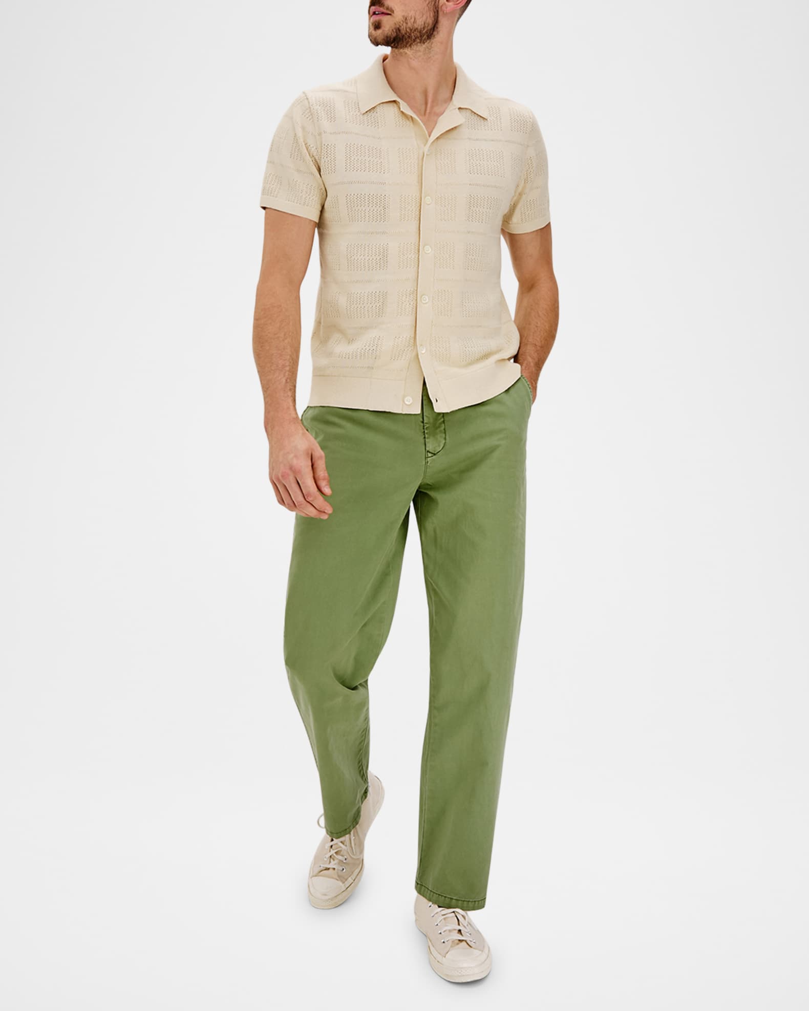 Men's Yates Geometric Knit Short-Sleeve Shirt