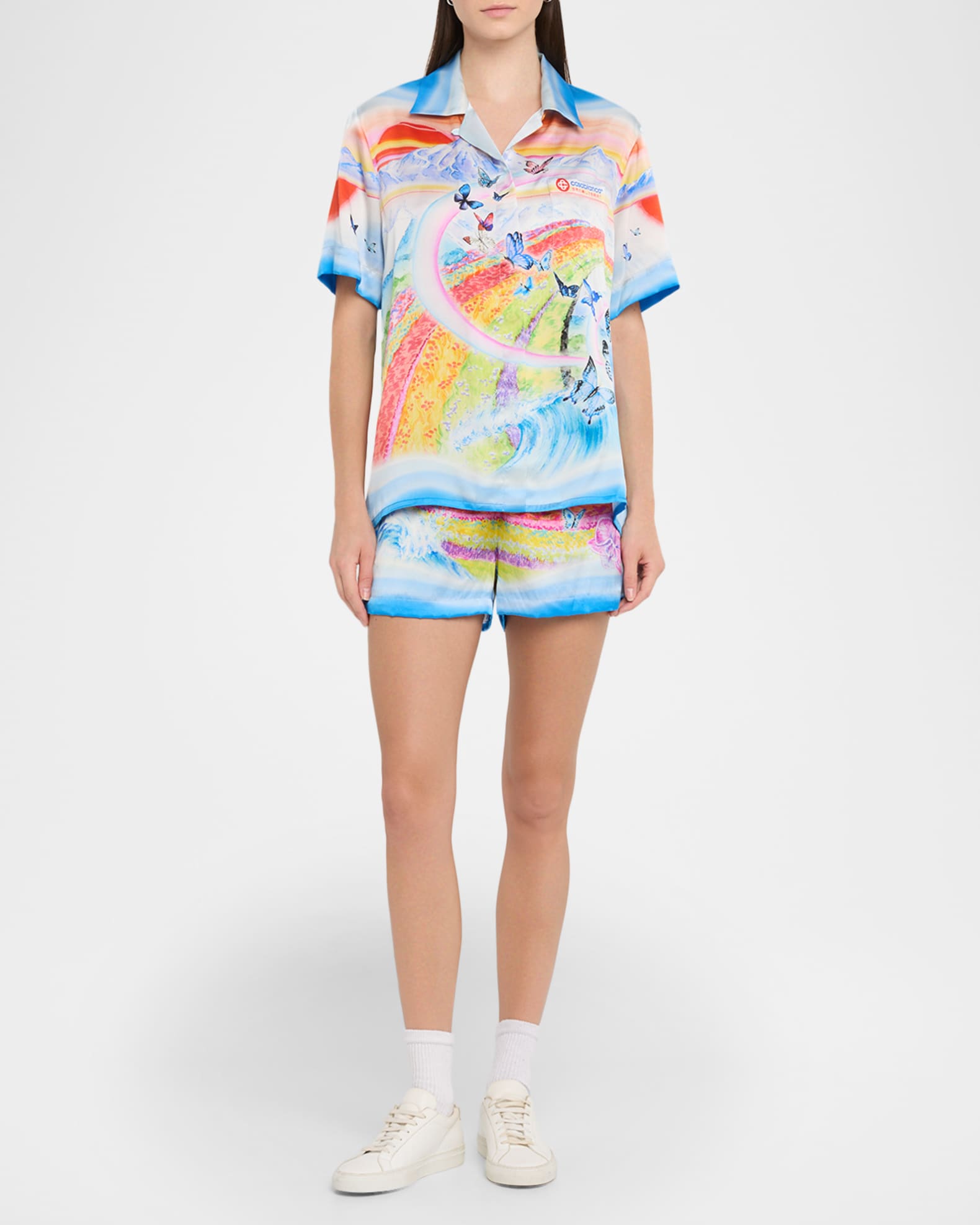 Rainbow Silk Short-Sleeve Camp Shirt 1