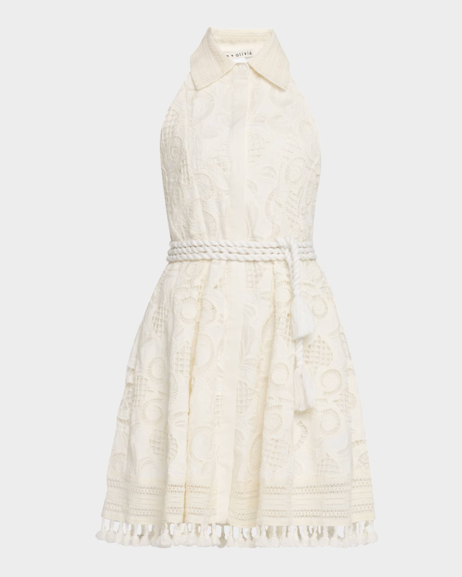 Alice+Olivia ★ LUCY アイレット ホルターネック シャツドレス Alice + Olivia Lucy Eyelet Halter Mini Shirtdress | Neiman