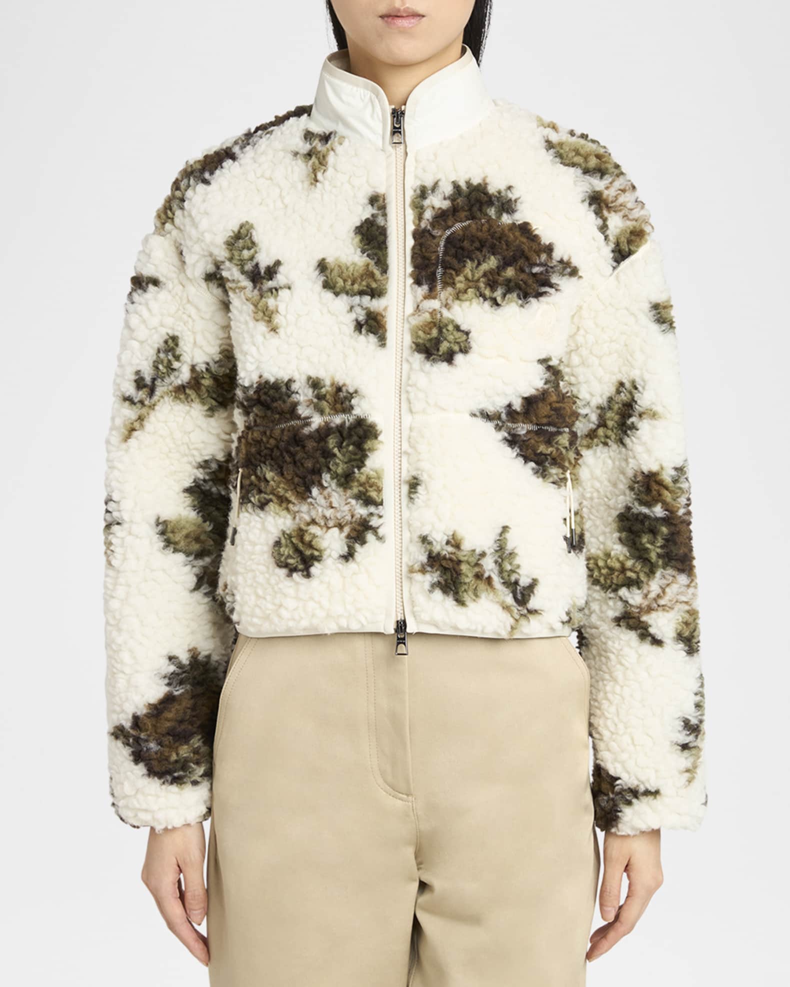 Moncler Zip-Up Fleece Cardigan | Neiman Marcus