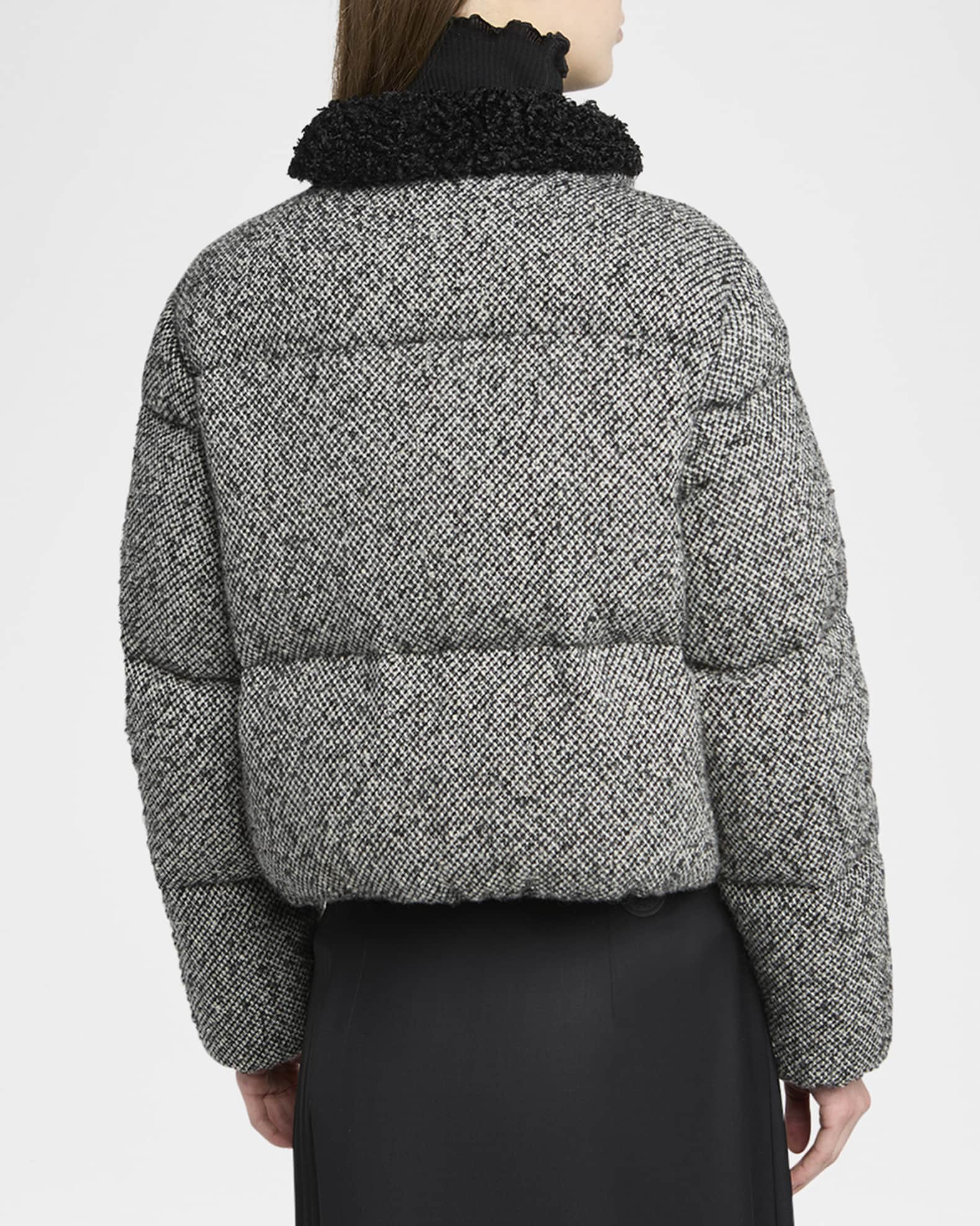 Moncler Brezesse Wool-Blend Short Down Jacket | Neiman Marcus