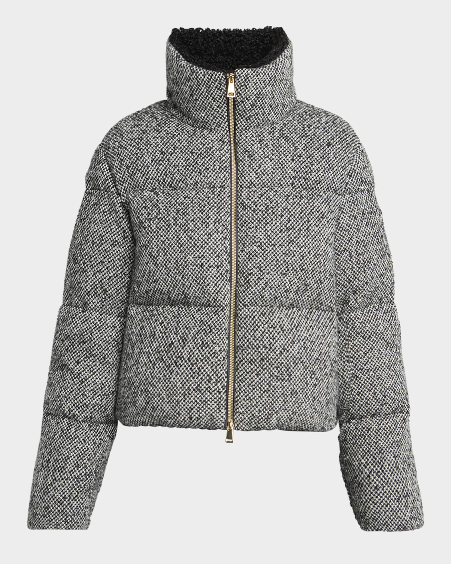 Moncler Brezesse Wool-Blend Short Down Jacket | Neiman Marcus