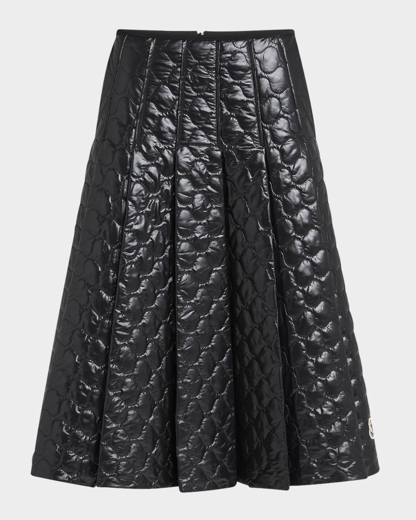 Moncler Pleated Down Midi Skirt | Neiman Marcus