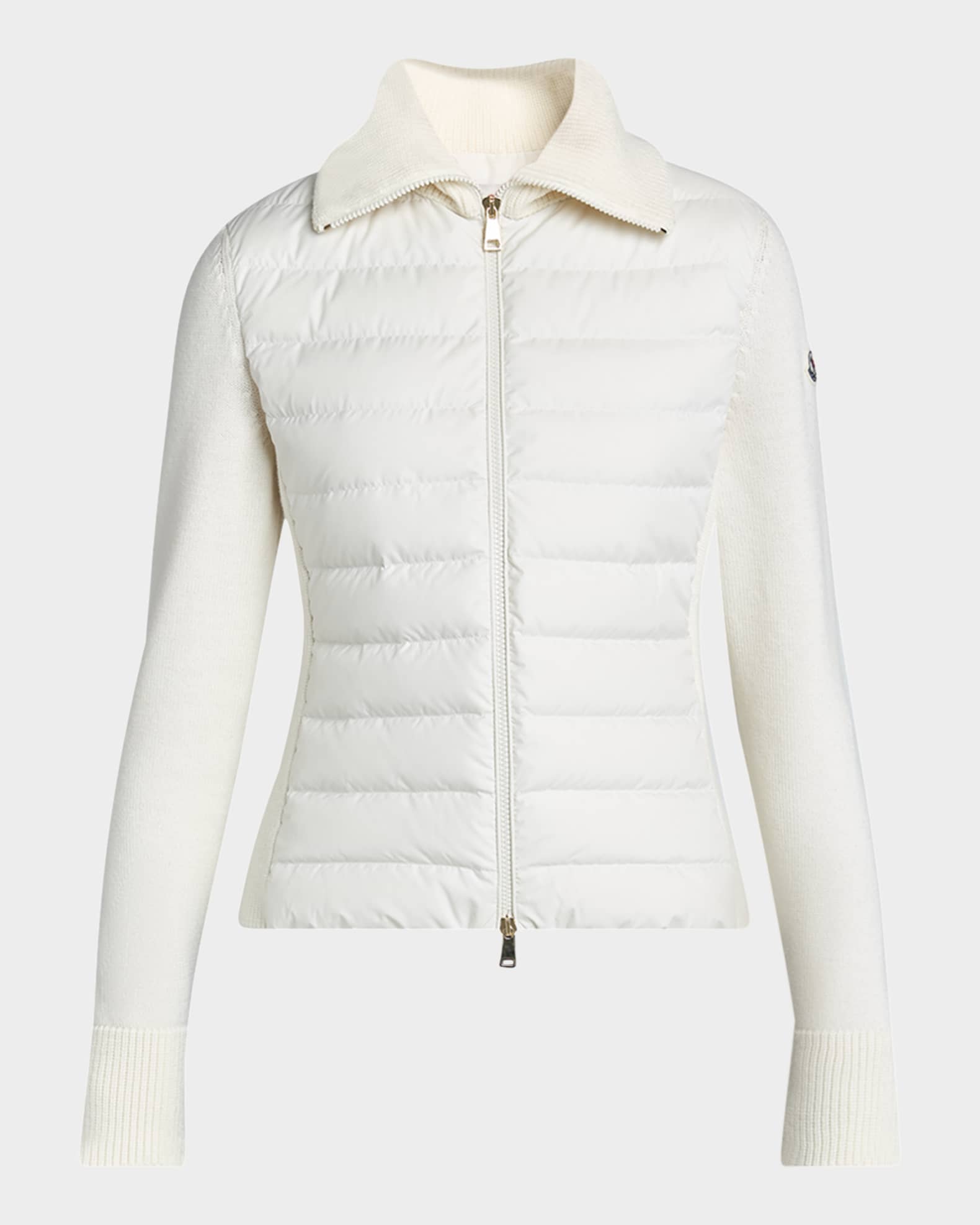 Padded Wool Zip-Up Cardigan  0