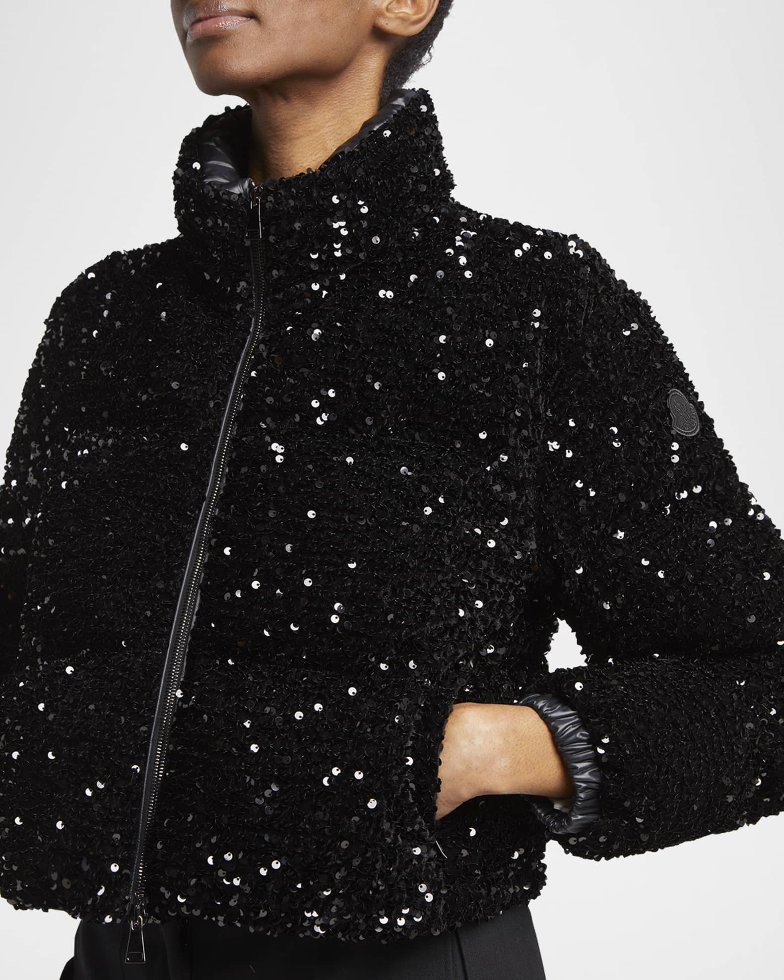 Moncler Louvi Sequined Short Down Jacket Neiman Marcus