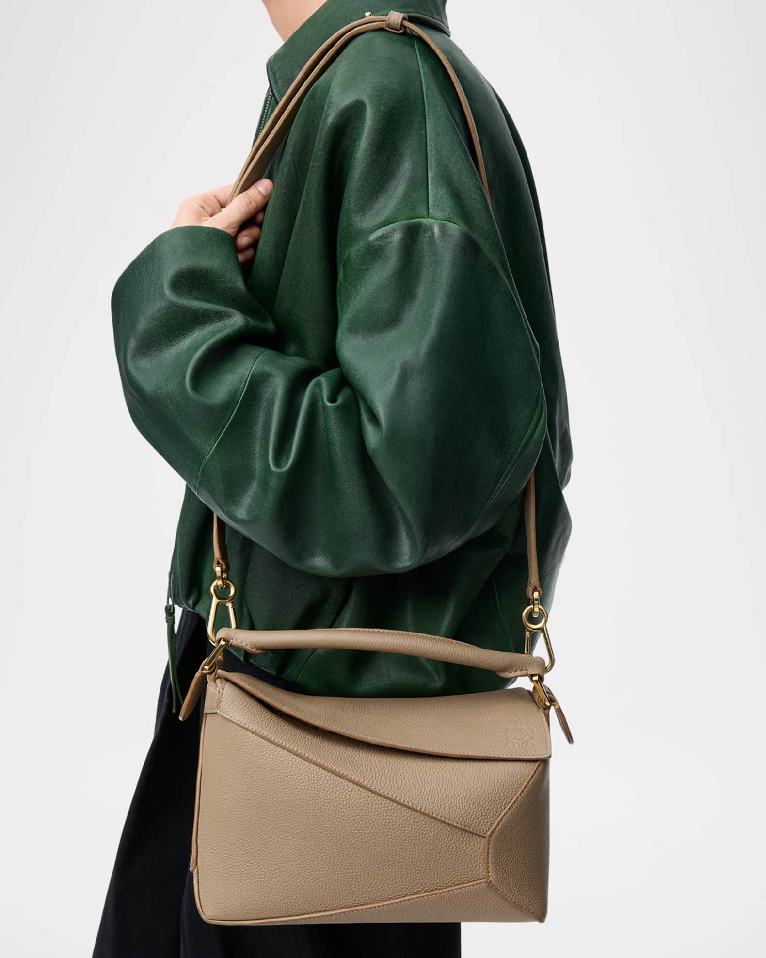 ハンドバッグ Loewe Puzzle Edge Small Handbag In Grainy Leather Small Puzzle Edge bag in soft grained calfskin Grey - LOEWE