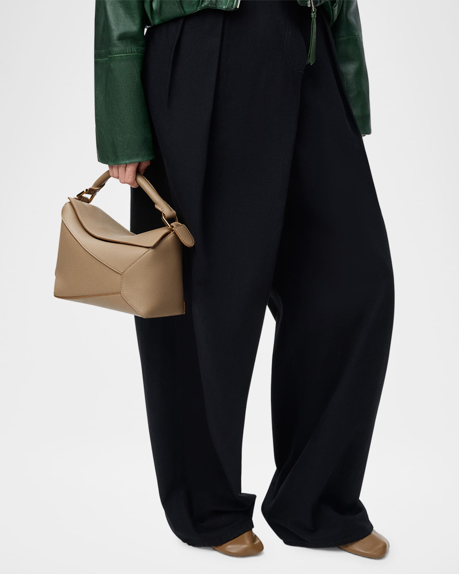 Loewe Puzzle Edge Small Top-Handle Bag in Grain Leather