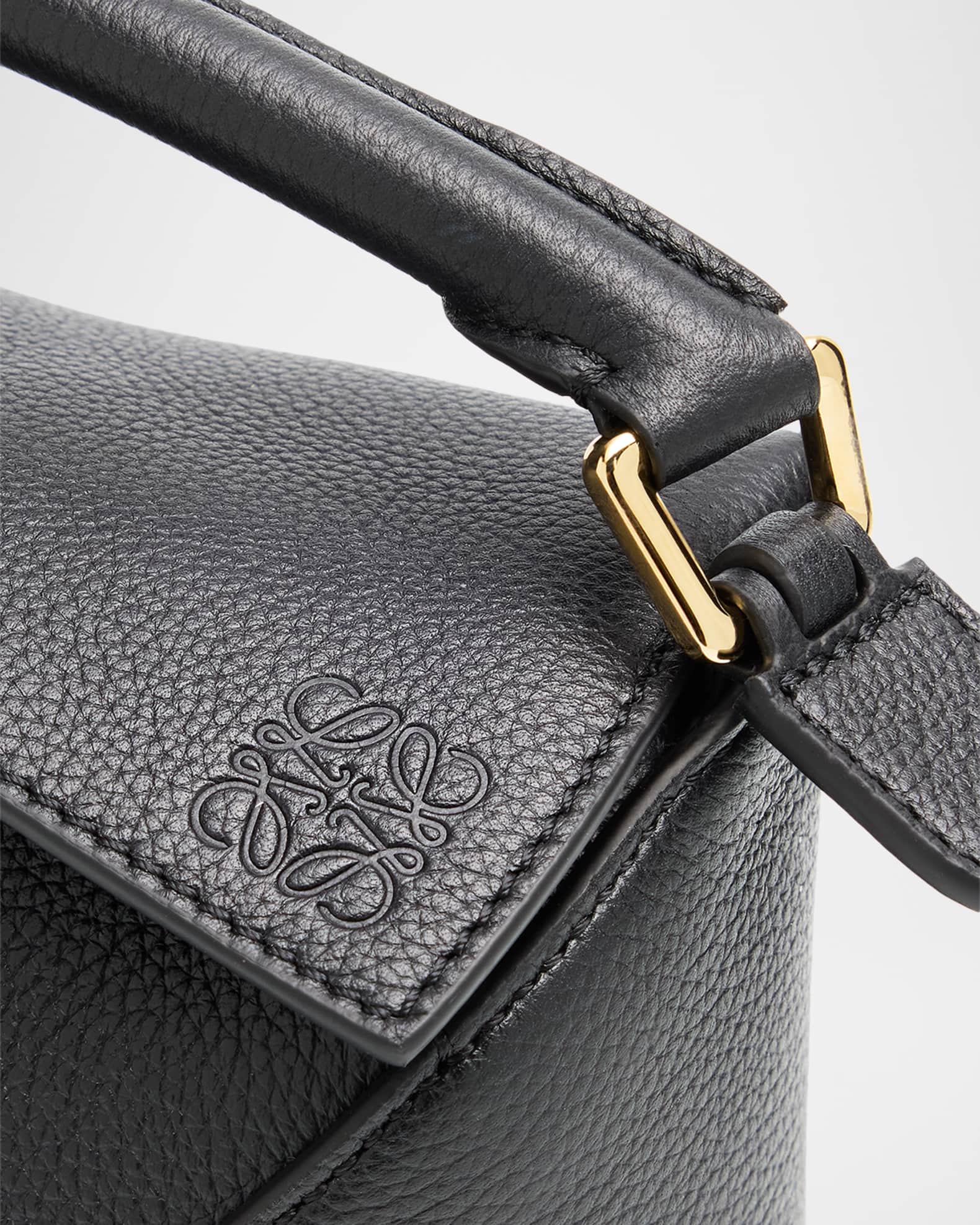 Loewe Puzzle Edge Mini Top-Handle Bag in Grain Leather | Neiman Marcus