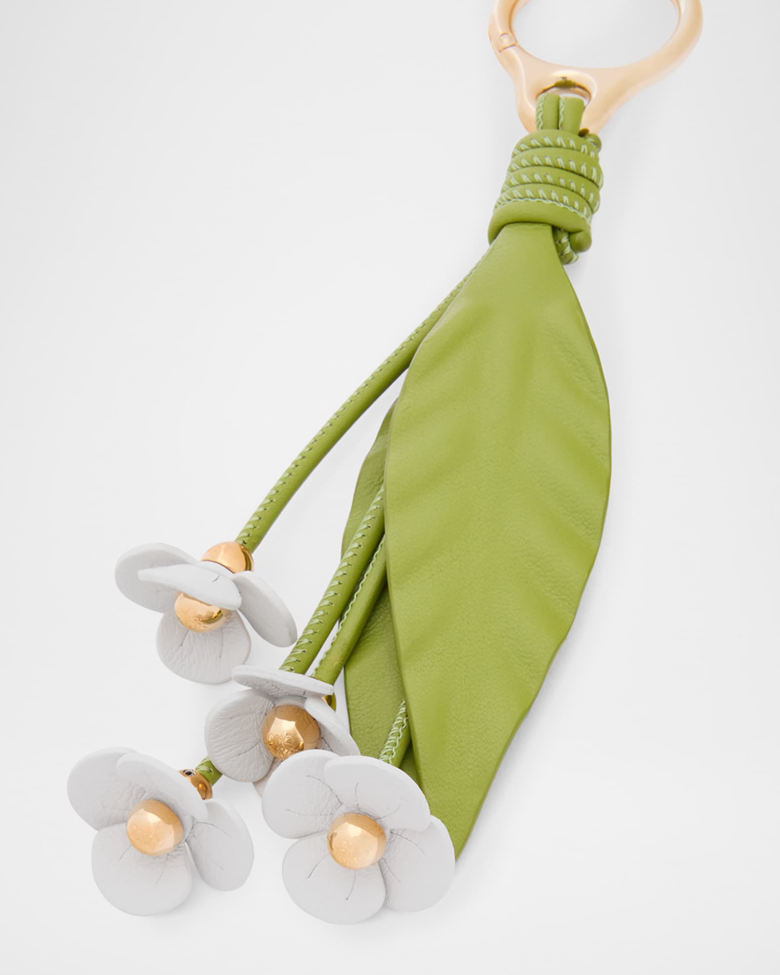 【LOEWE】 カモミール フラワー チャーム Chamomille flower charm in classic calfskin Yellow - LOEWE