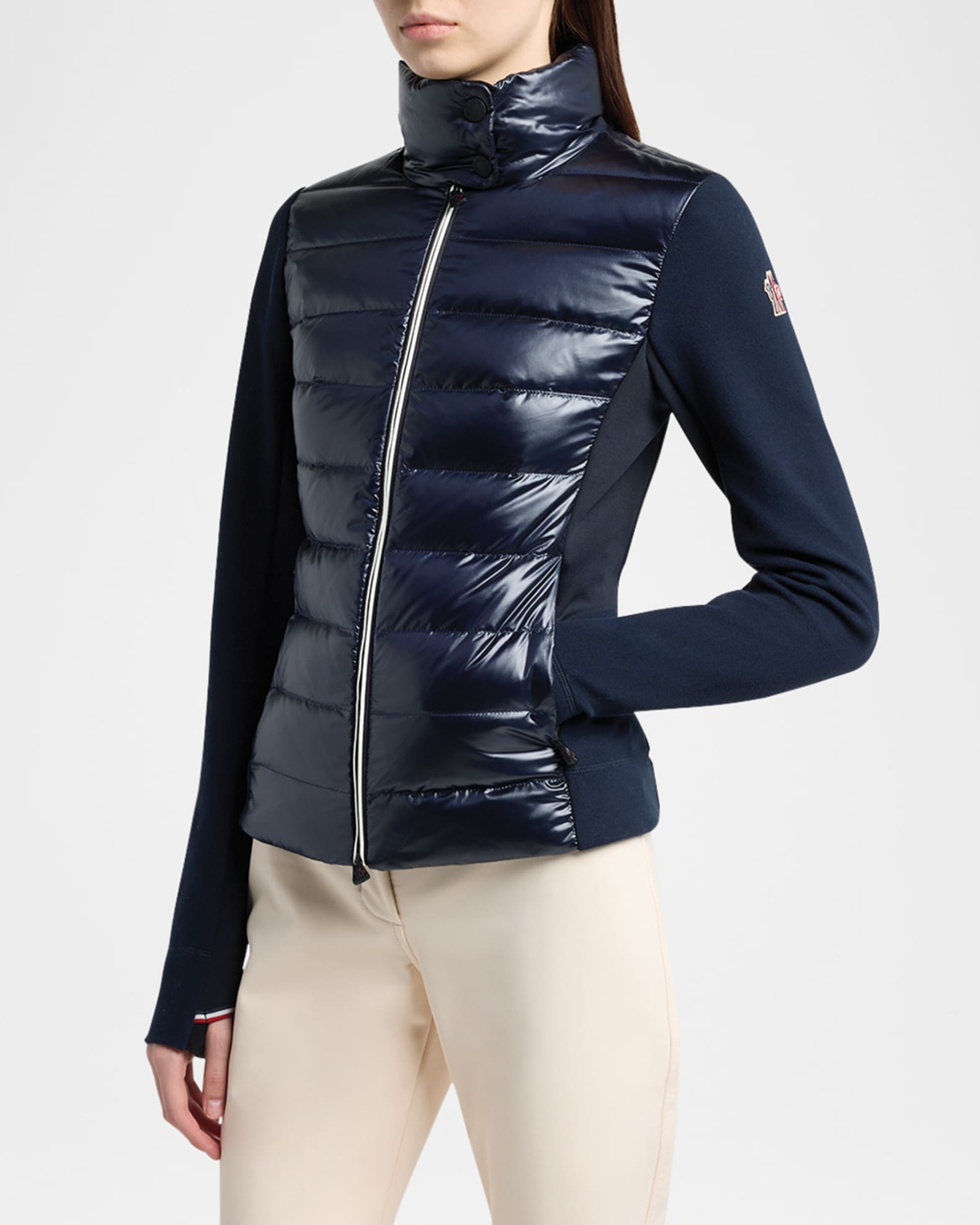 Moncler Grenoble Padded Down Zip-Up Sweatshirt | Neiman Marcus