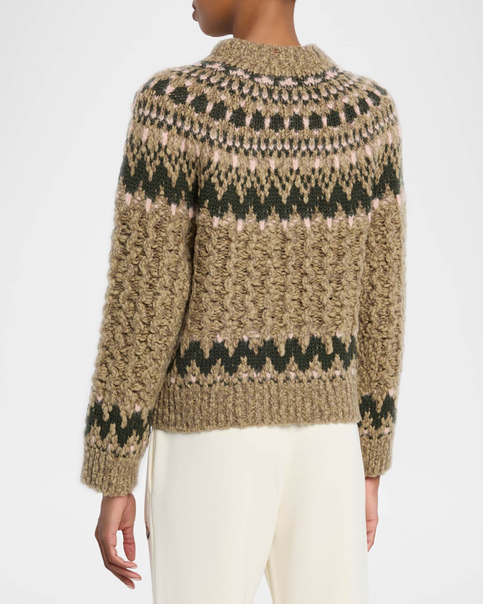 Moncler Grenoble Cable-Knit Fairisle Sweater | Neiman Marcus