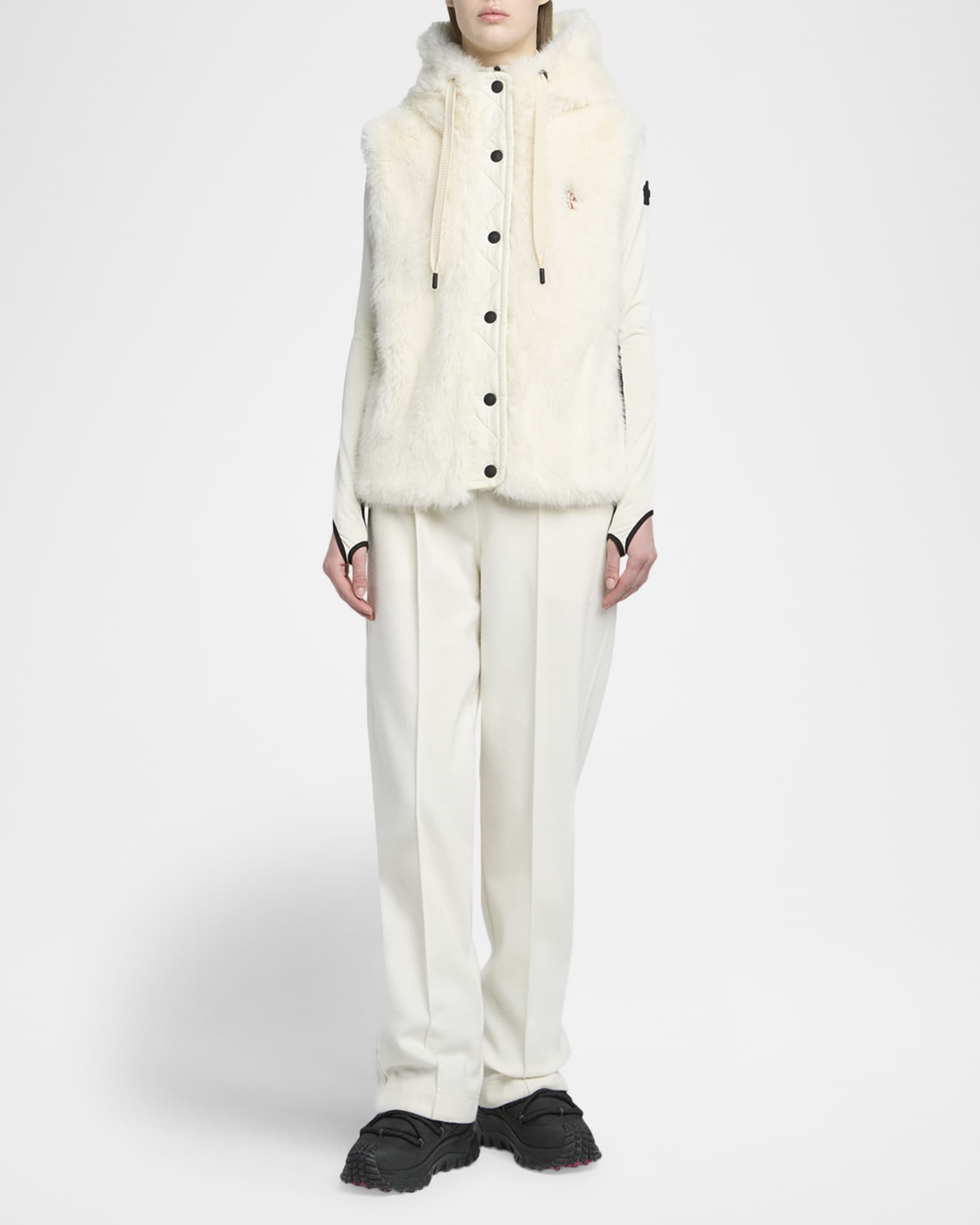 Moncler Grenoble Arve Hooded Teddy Down Vest | Neiman Marcus