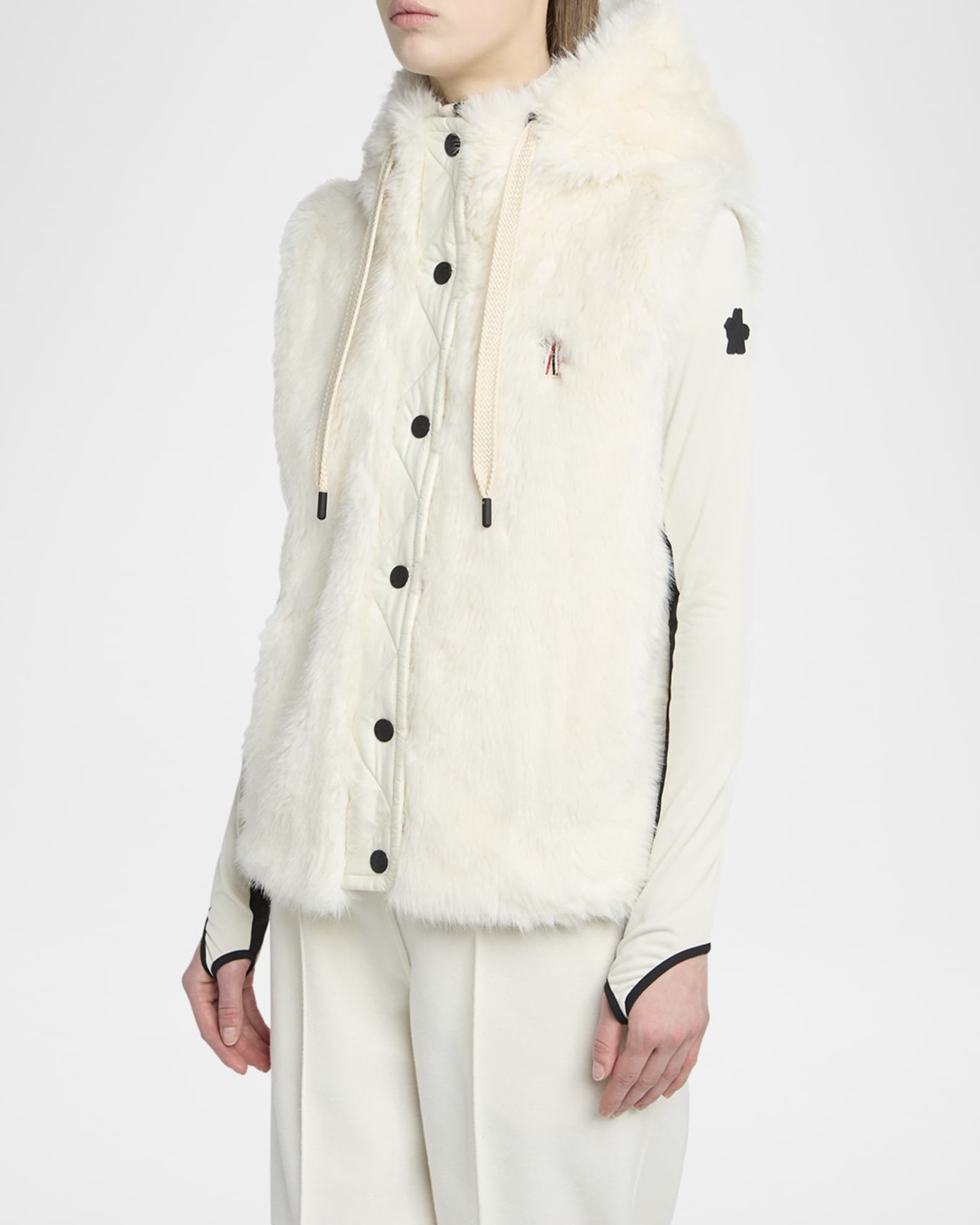 Moncler Grenoble Arve Hooded Teddy Down Vest | Neiman Marcus