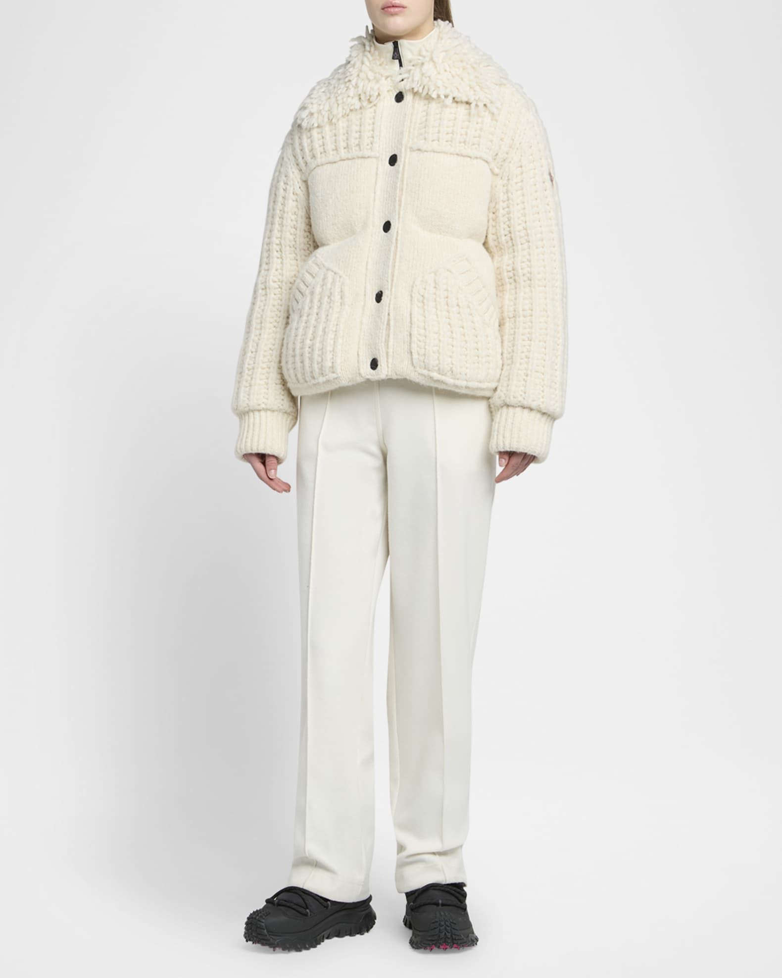 Moncler Grenoble Hillehorn Alpaca Blend Short Down Jacket | Neiman