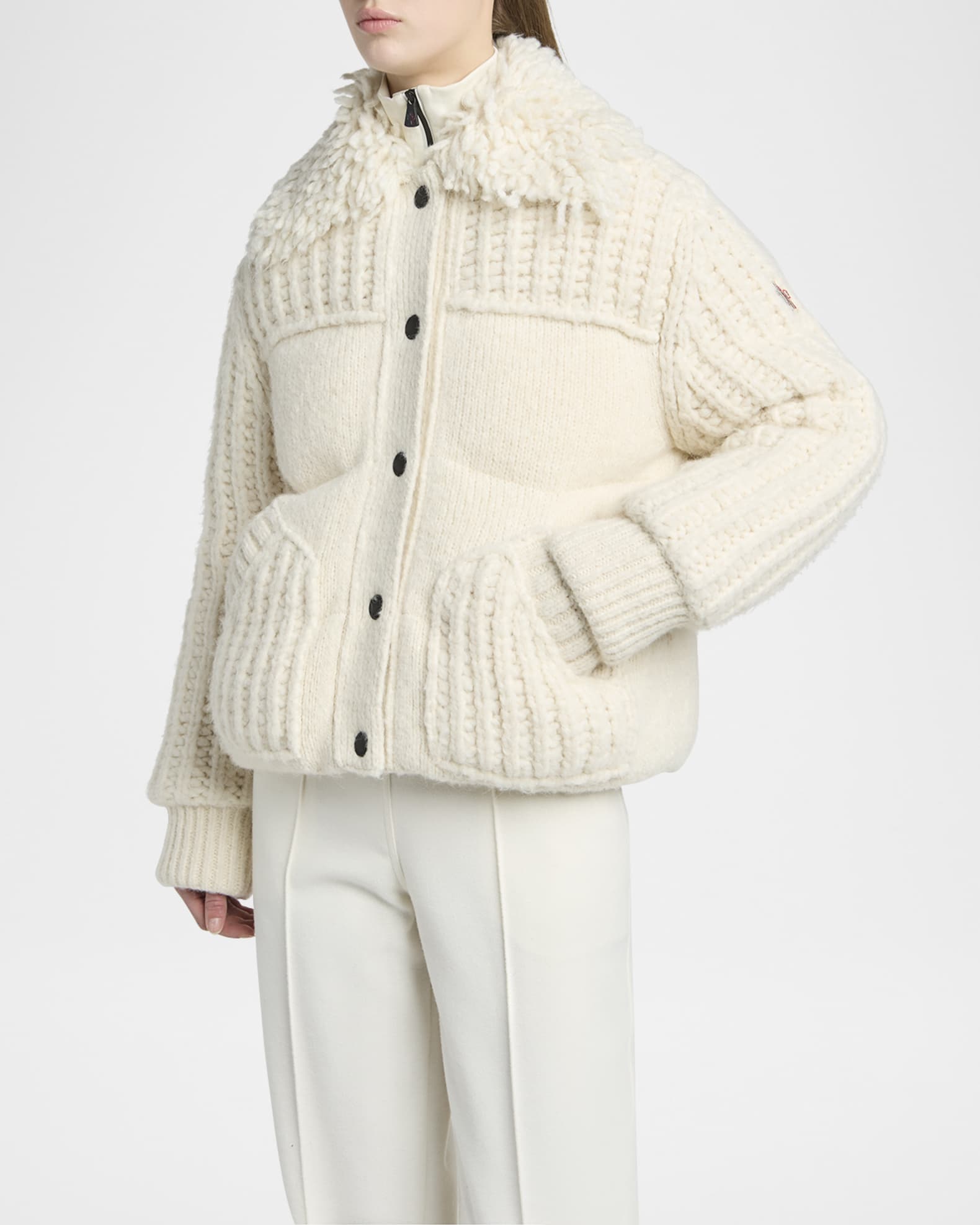 Moncler Grenoble Hillehorn Alpaca Blend Short Down Jacket | Neiman