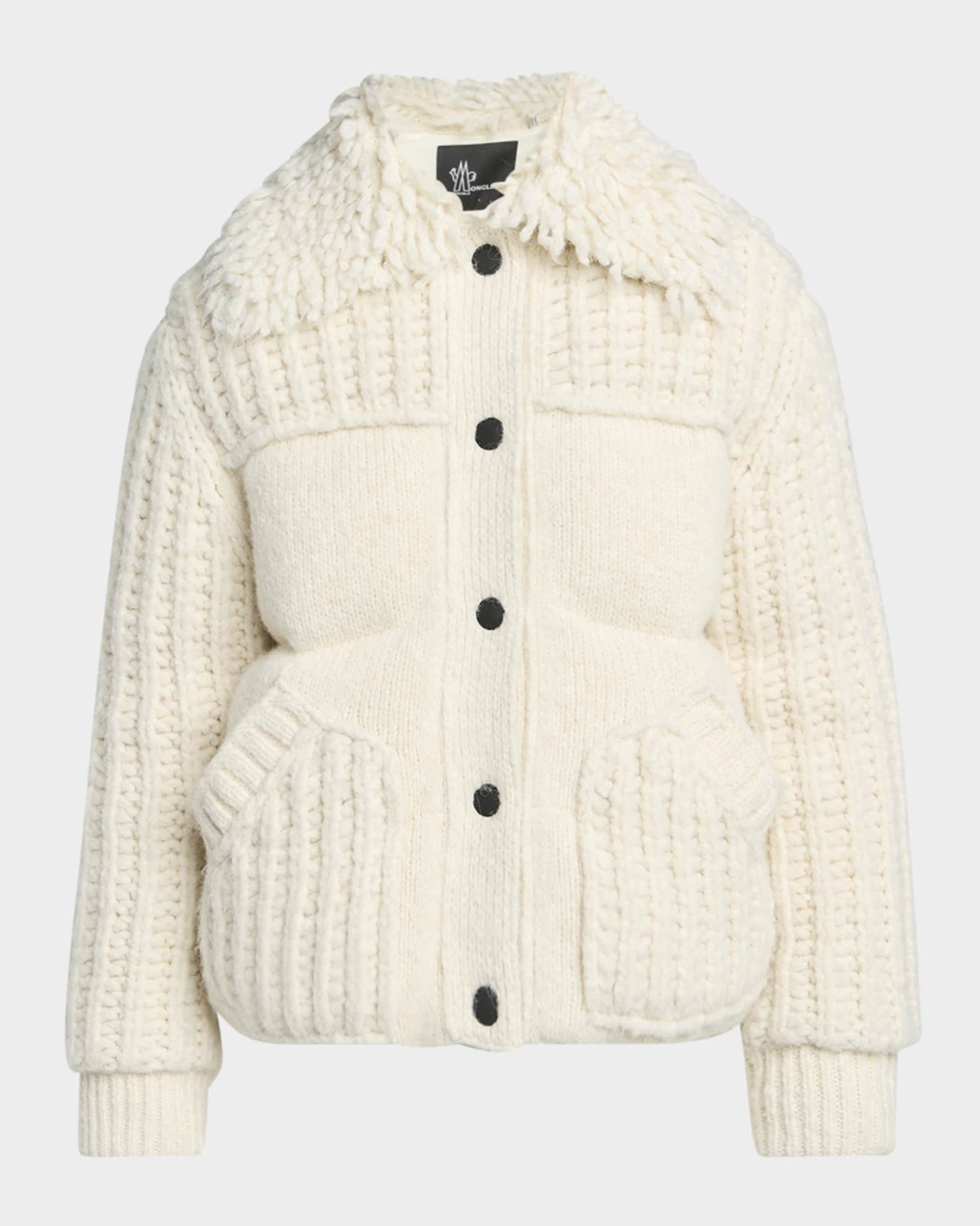モンクレール Moncler Grenoble Hillehorn Alpaca Blend Short Down Jacket | Neiman