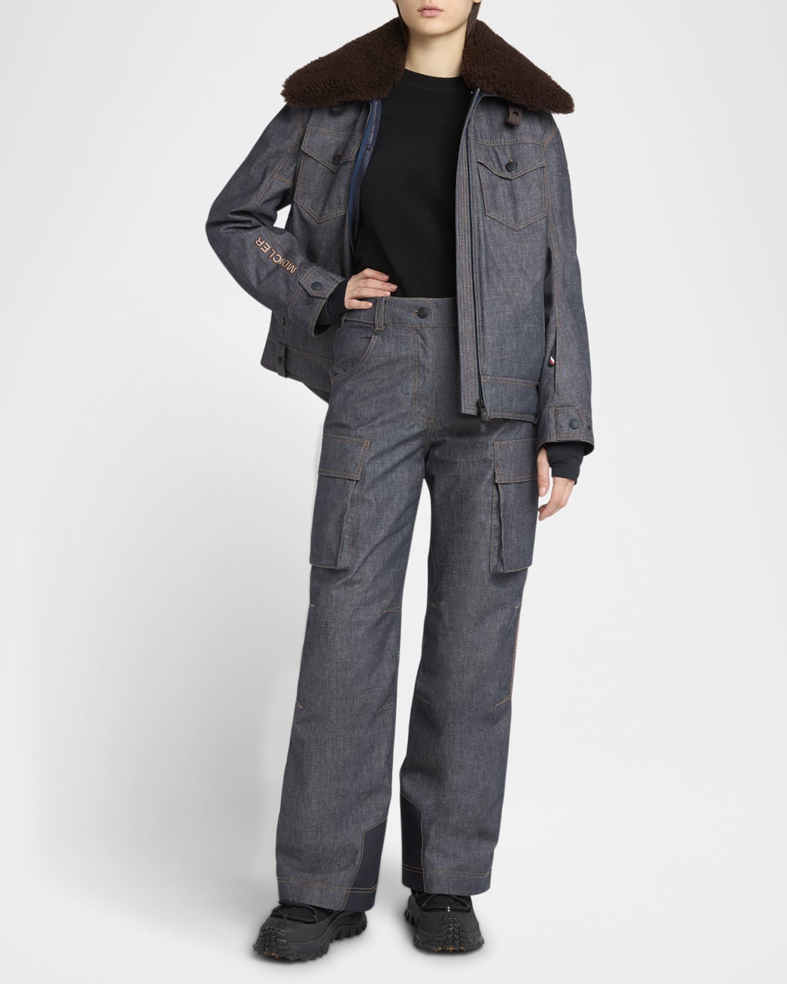 Moncler Grenoble Padded Denim Ski Pants | Neiman Marcus