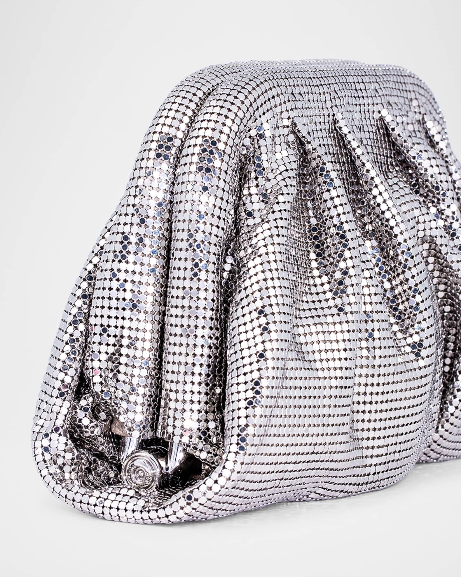 Benedetta Bruzziches Venus La Petite Pleated Mirror Mesh Clutch